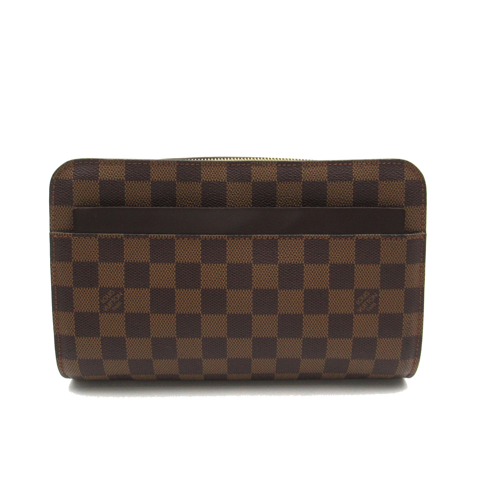 LOUIS VUITTON Damier Saint Louis金扣手拿包啡色