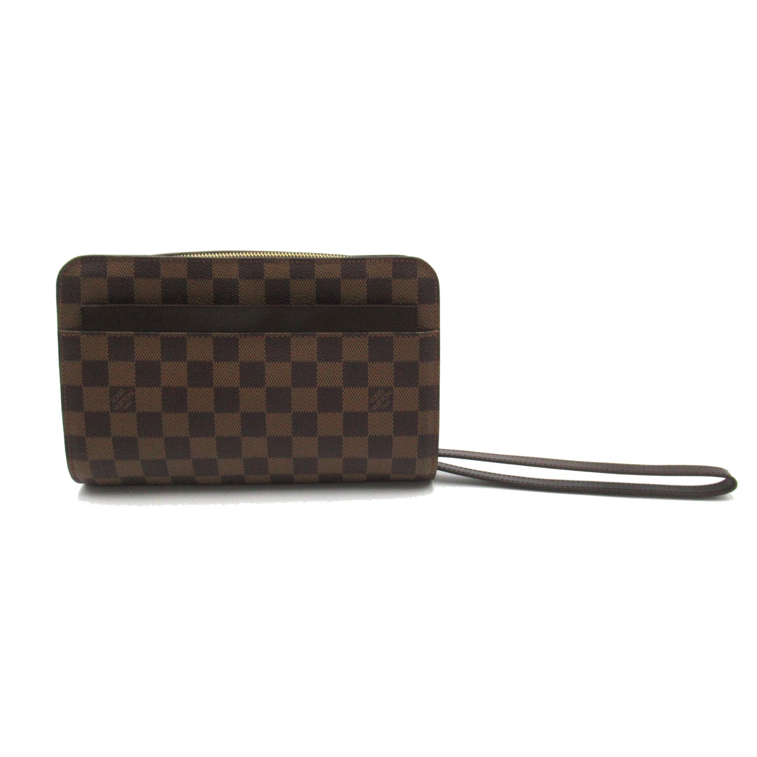 LOUIS VUITTON Damier Saint Louis金扣手拿包啡色