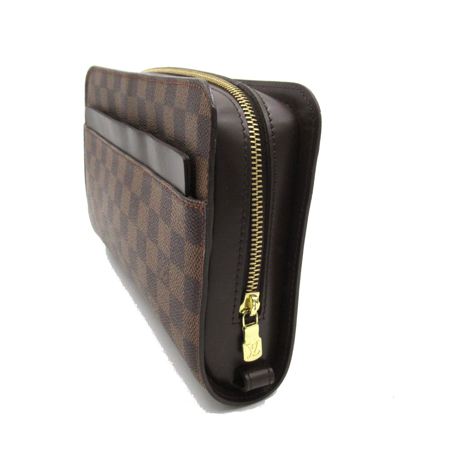 LOUIS VUITTON Damier Saint Louis金扣手拿包啡色