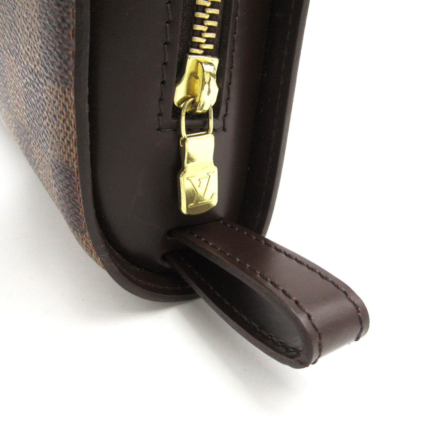LOUIS VUITTON Damier Saint Louis金扣手拿包啡色