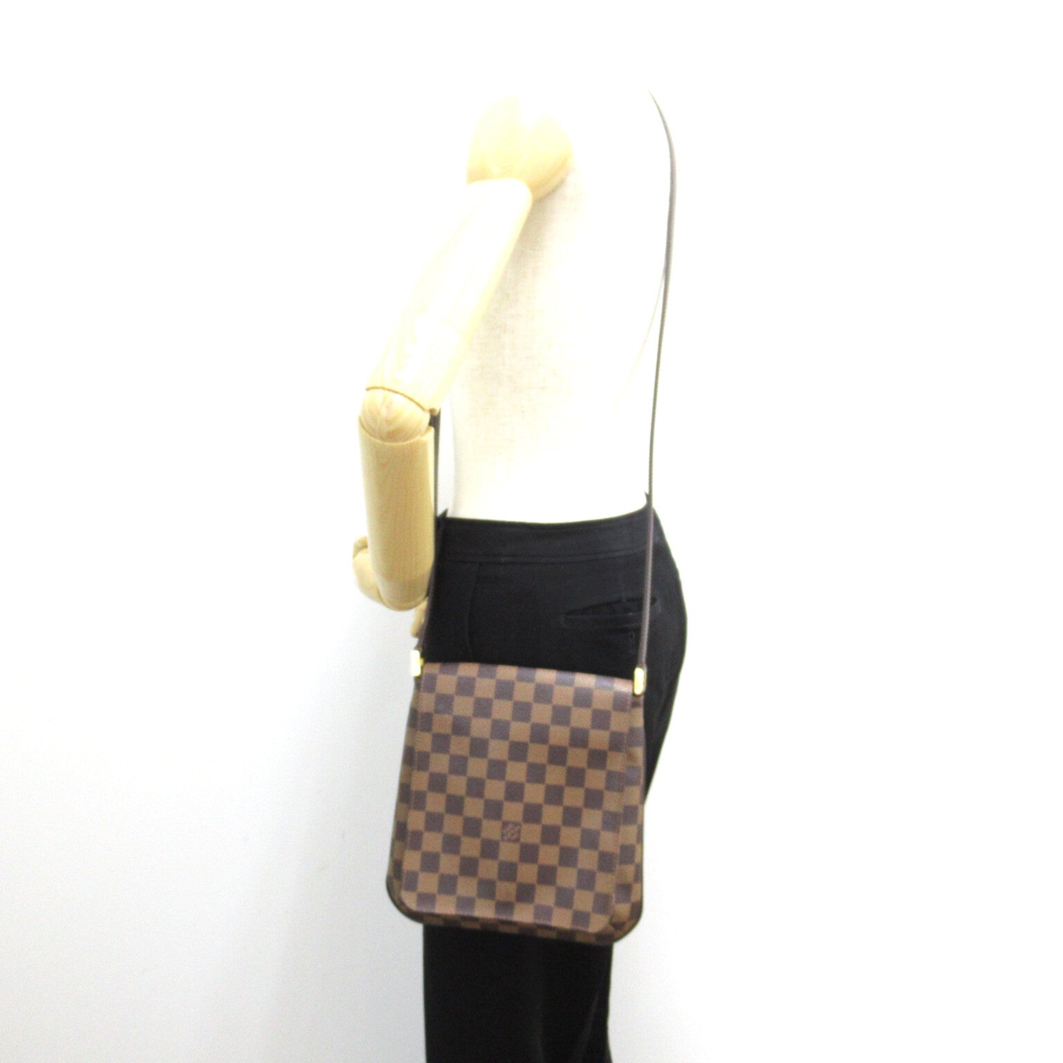 LOUIS VUITTON Damier Musette Salsa Long金扣肩背袋啡色