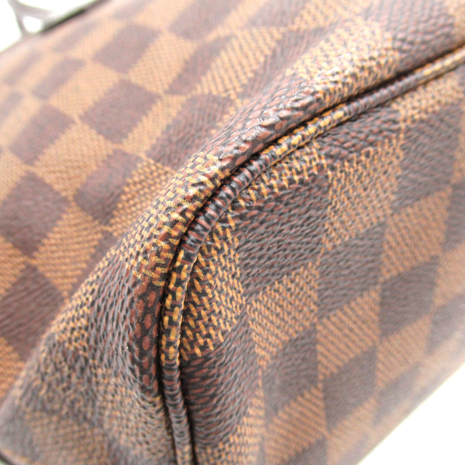 LOUIS VUITTON Damier Neverfull PM金扣手挽袋啡色