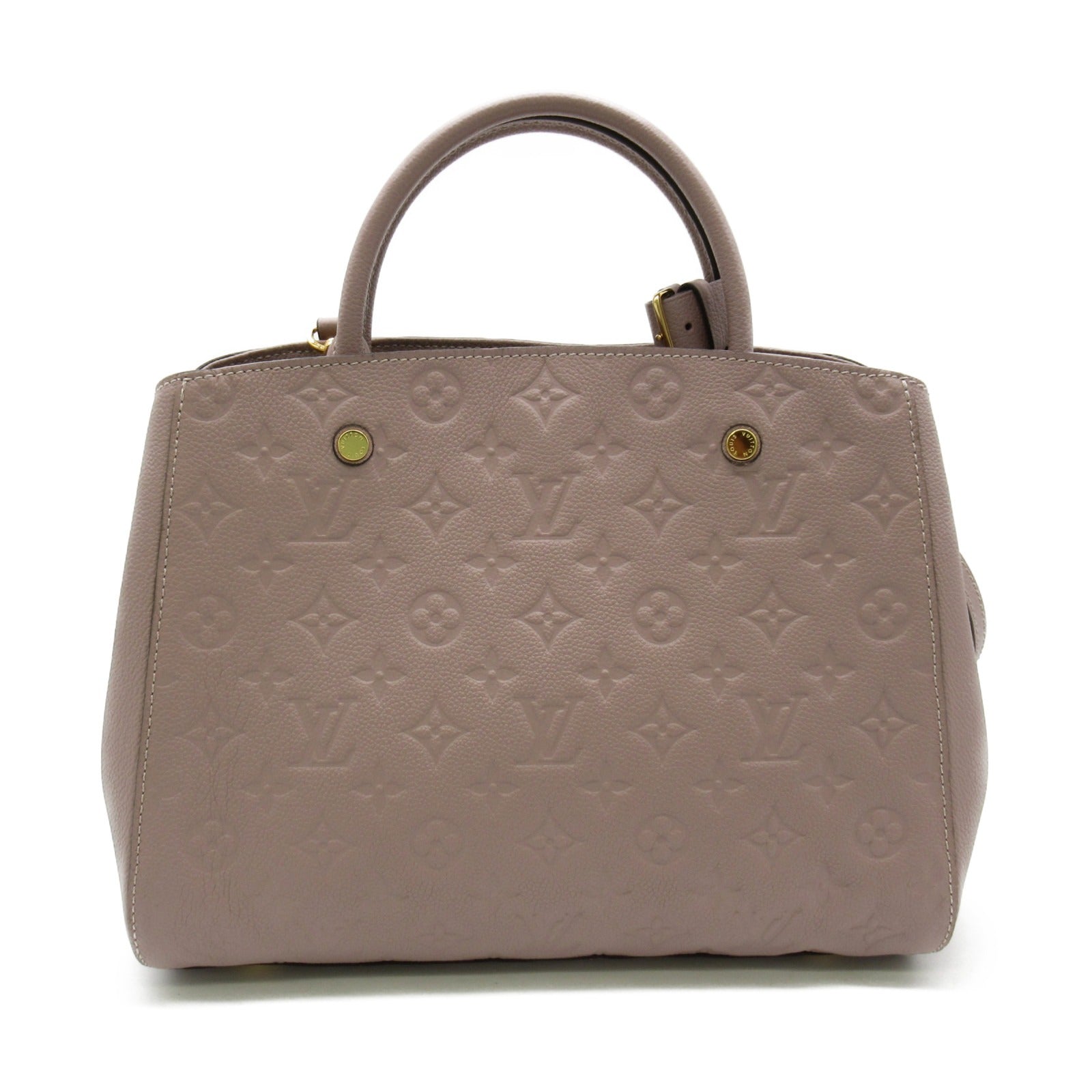 LOUIS VUITTON 【激減優惠】Monogram Empreinte Montaigne MM 2 Way Bag金扣手挽肩背兩用袋粉紅色