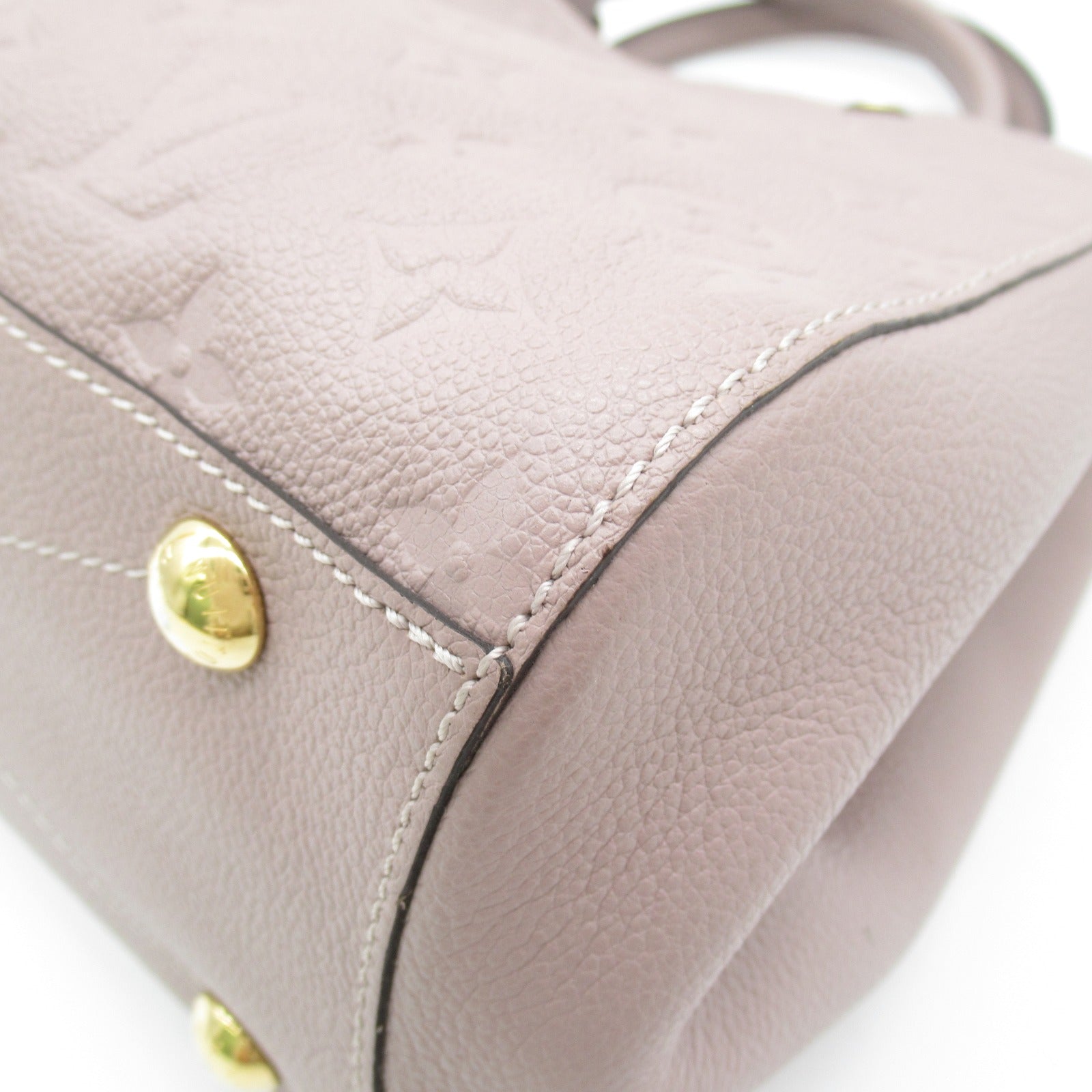 LOUIS VUITTON 【激減優惠】Monogram Empreinte Montaigne MM 2 Way Bag金扣手挽肩背兩用袋粉紅色