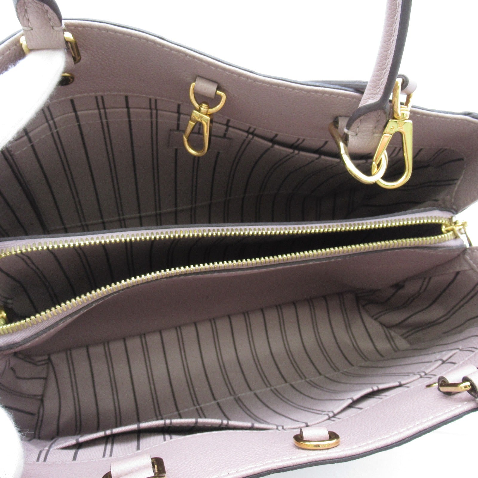 LOUIS VUITTON 【激減優惠】Monogram Empreinte Montaigne MM 2 Way Bag金扣手挽肩背兩用袋粉紅色