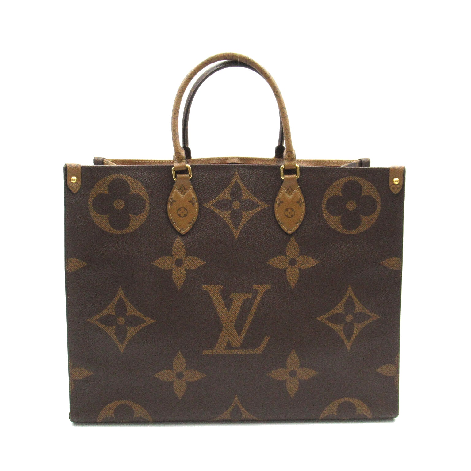 LOUIS VUITTON **【激減優惠】Monogram Giant On The Go GM金扣手挽袋棕色