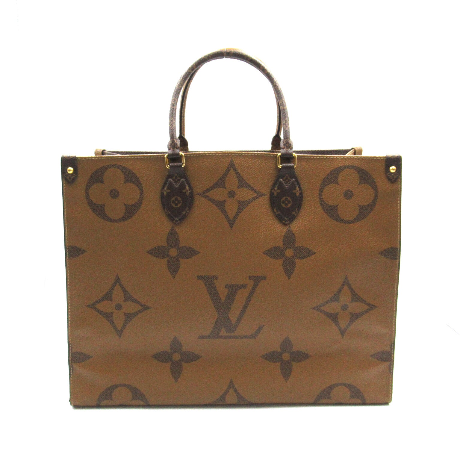 LOUIS VUITTON **【激減優惠】Monogram Giant On The Go GM金扣手挽袋棕色