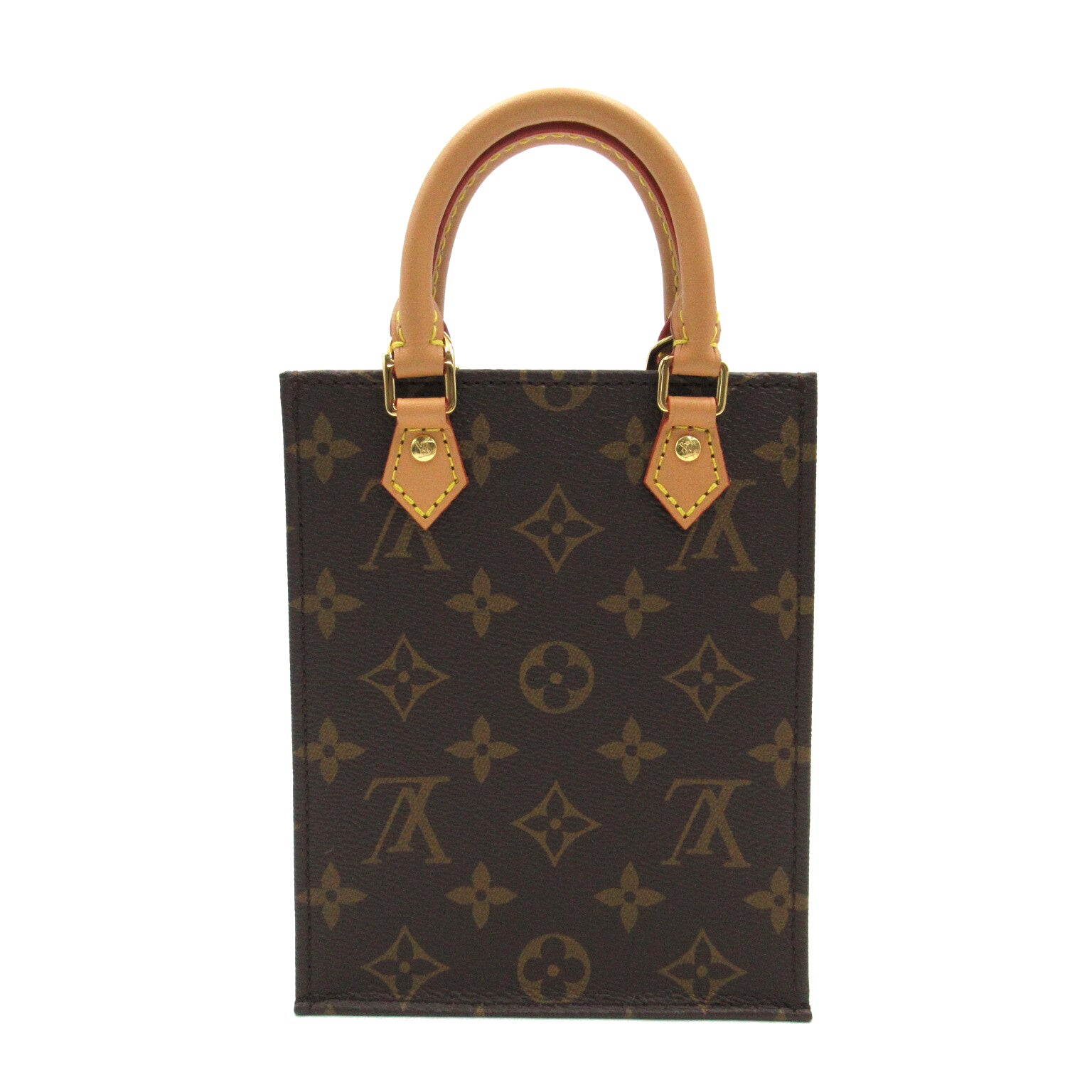 LOUIS VUITTON Monogram Petit Sac Plat金扣手挽肩背兩用袋啡色