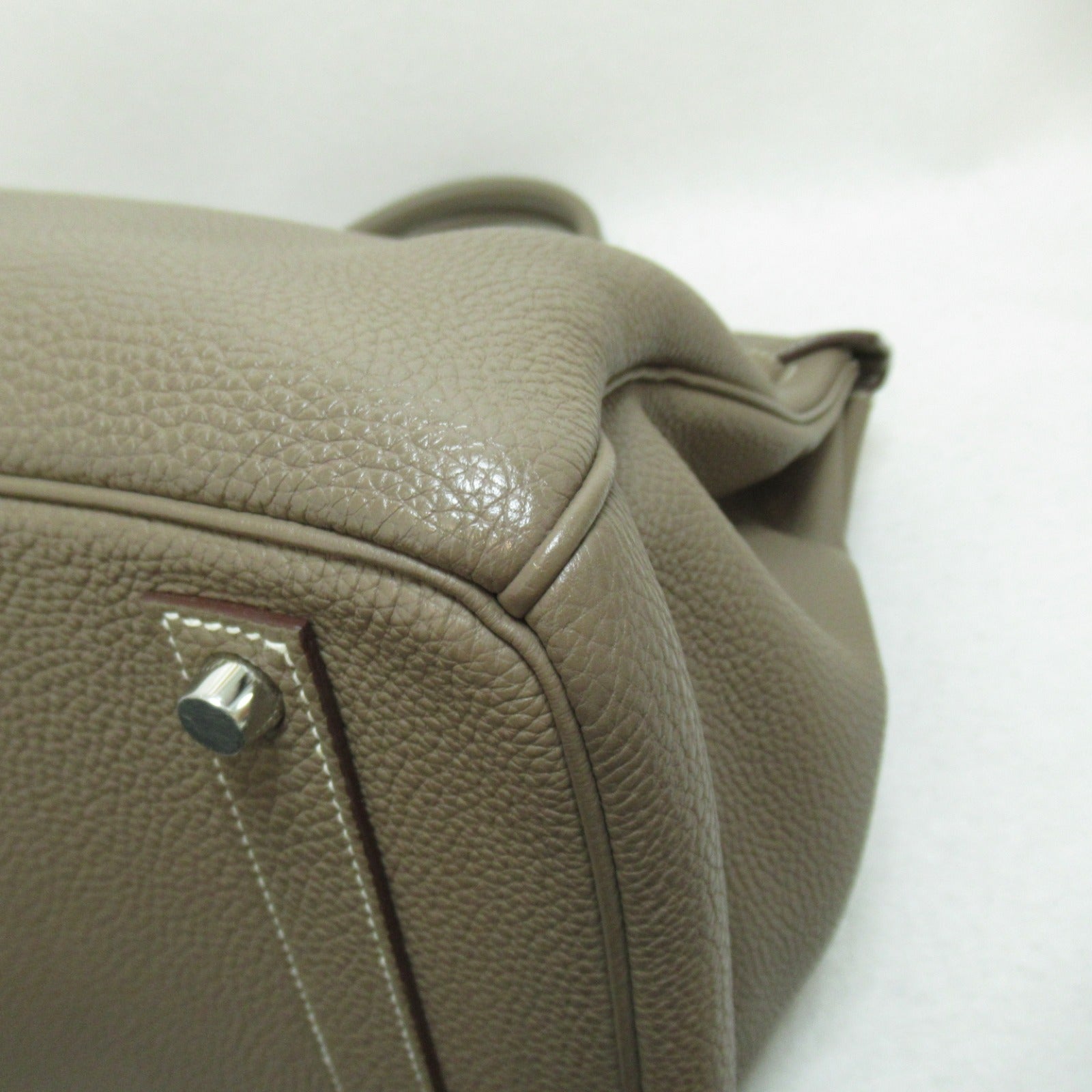 HERMES Togo皮革Birkin 40銀扣手挽袋Etoupe大象灰色