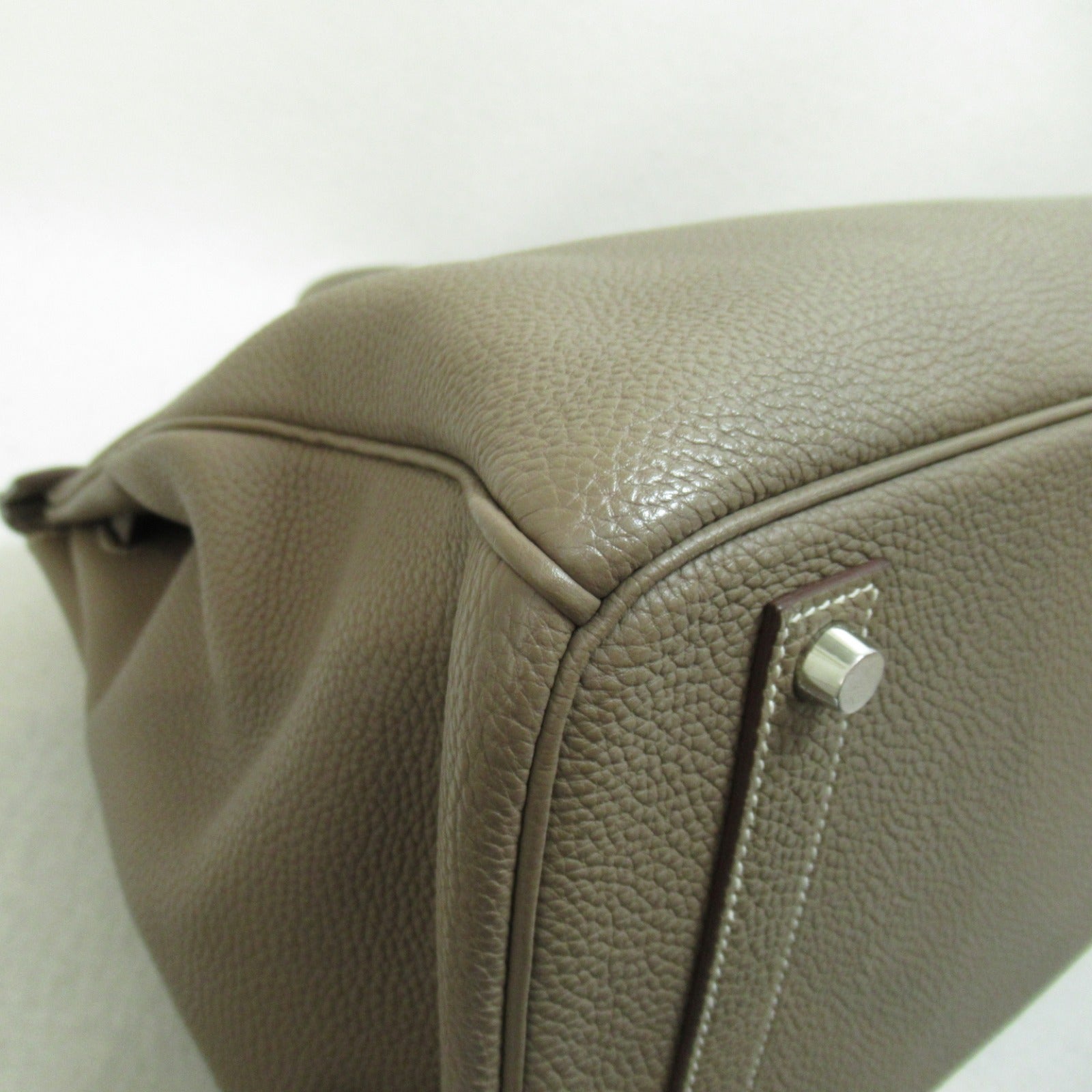 HERMES Togo皮革Birkin 40銀扣手挽袋Etoupe大象灰色
