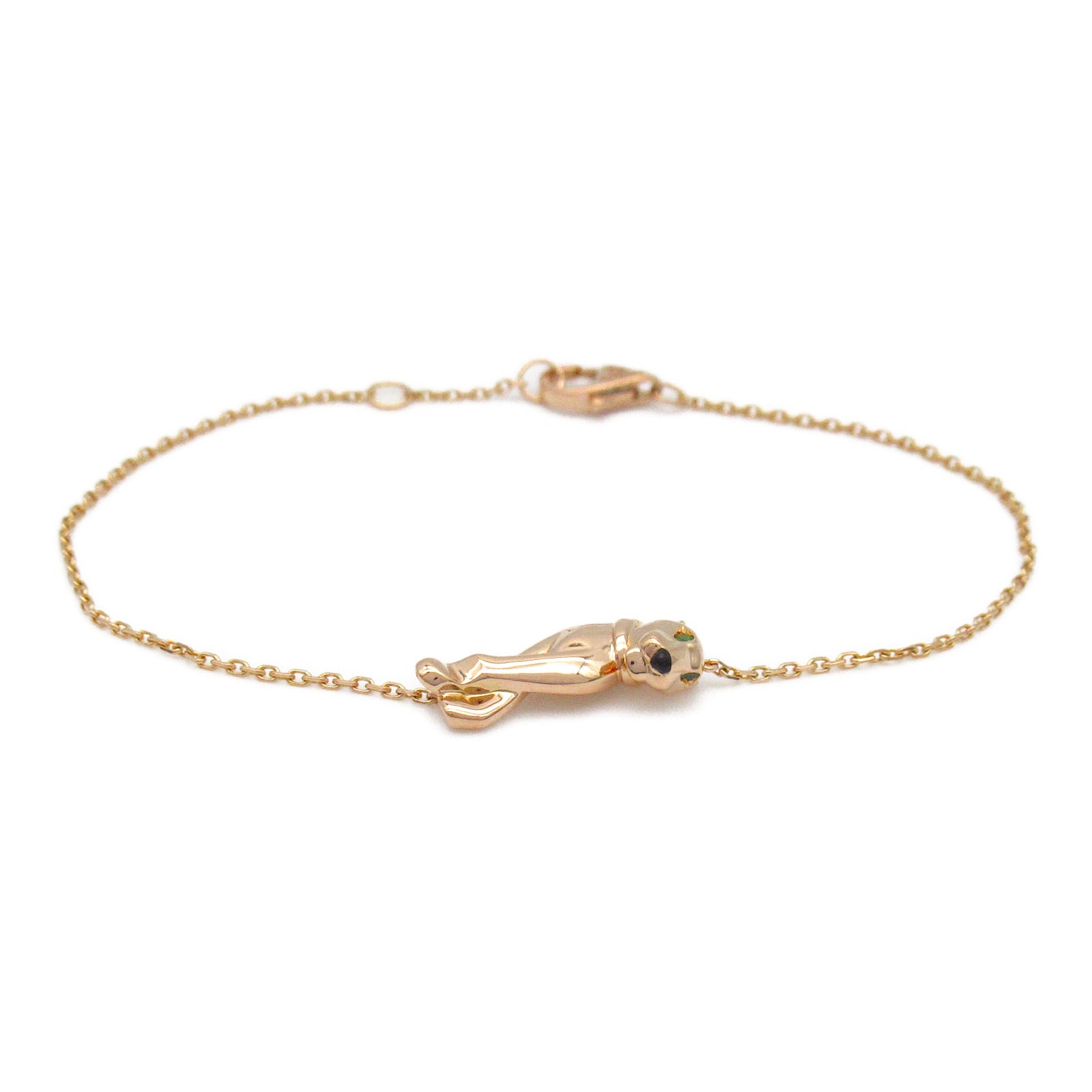 CARTIER 【激減優惠】18K玫瑰金Panthere Tsavorite Onyx Bracelet沙弗萊石/瑪瑙手鏈