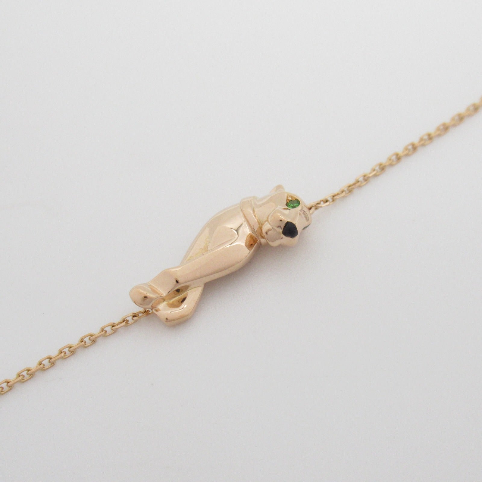 CARTIER 【激減優惠】18K玫瑰金Panthere Tsavorite Onyx Bracelet沙弗萊石/瑪瑙手鏈
