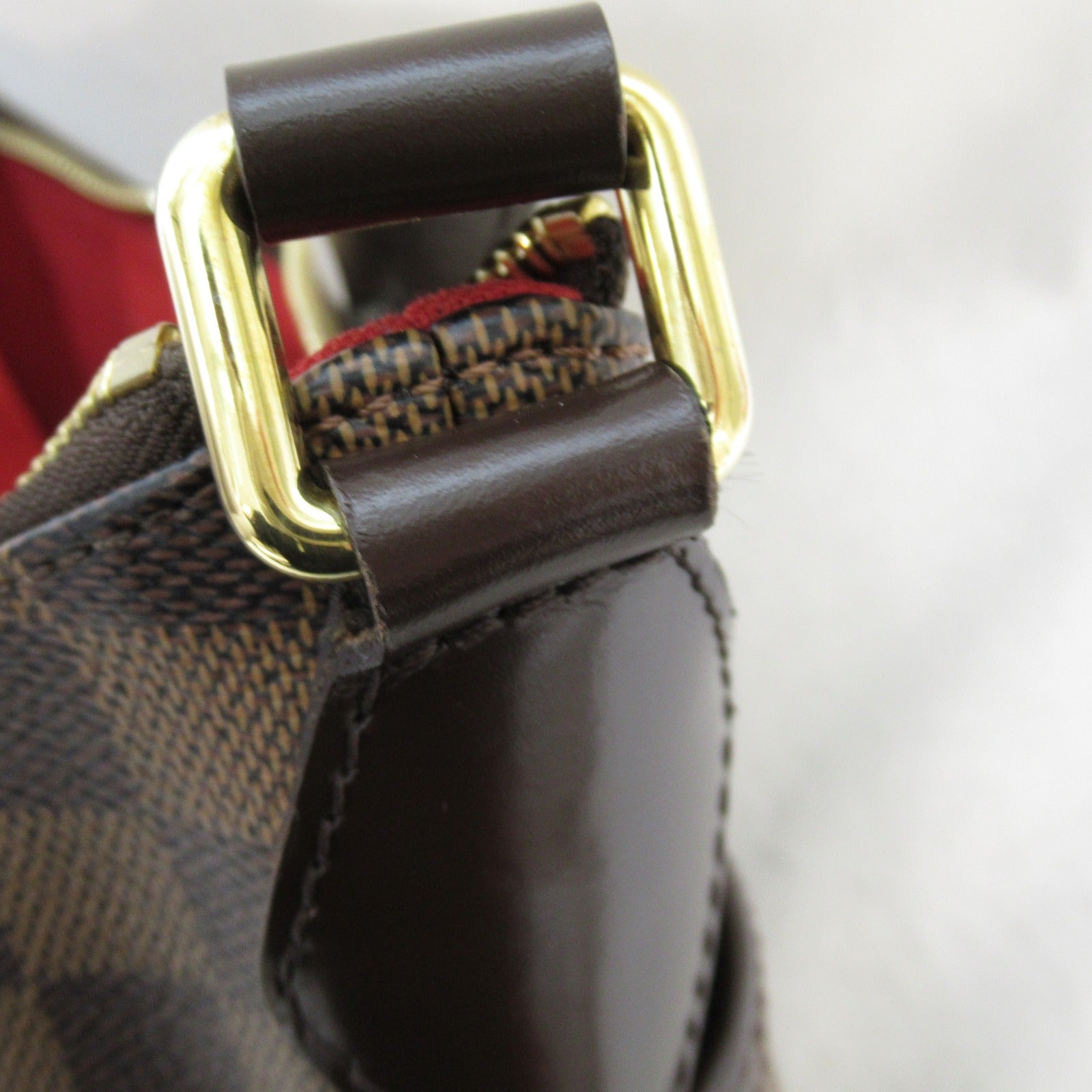 LOUIS VUITTON Damier Bloomsbury PM金扣肩背袋啡色