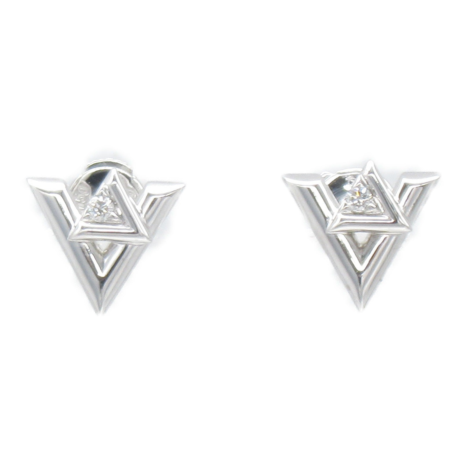 LOUIS VUITTON 【激減優惠】18K白金Volt One Stud Diamond Earrings 0.02ct鑽石耳環