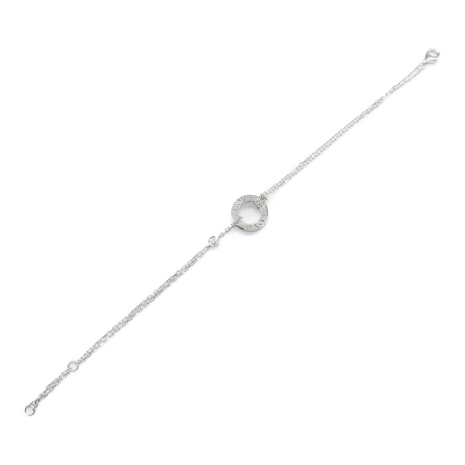 CARTIER 18K白金Love Circle Diamond Bracelet鑽石手鏈