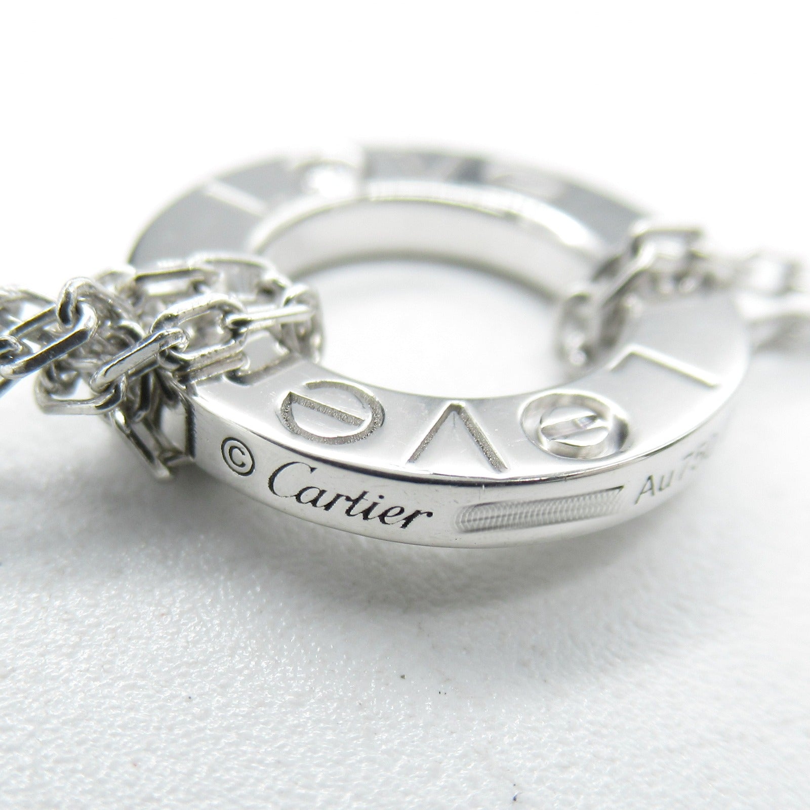 CARTIER 18K白金Love Circle Diamond Bracelet鑽石手鏈