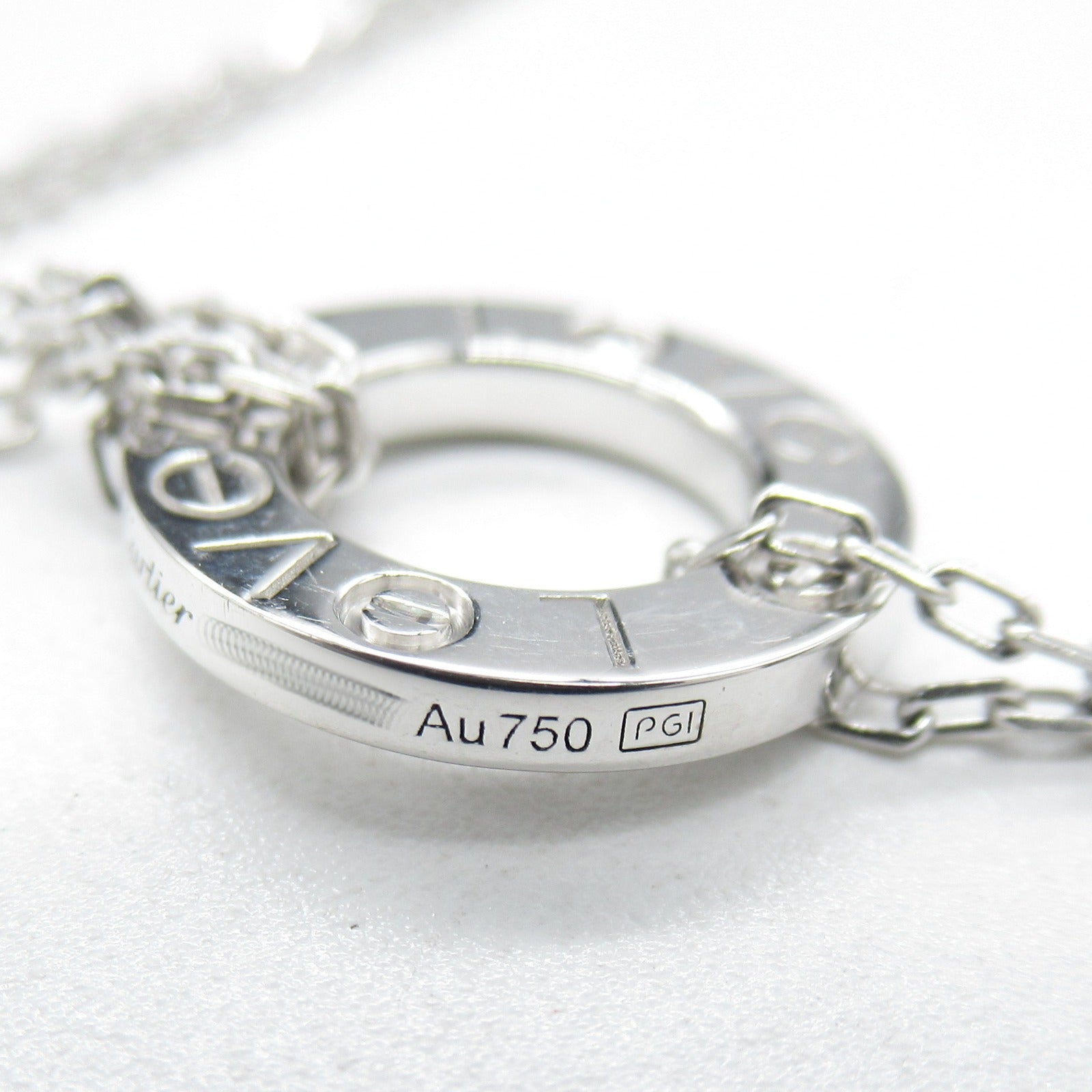 CARTIER 18K白金Love Circle Diamond Bracelet鑽石手鏈