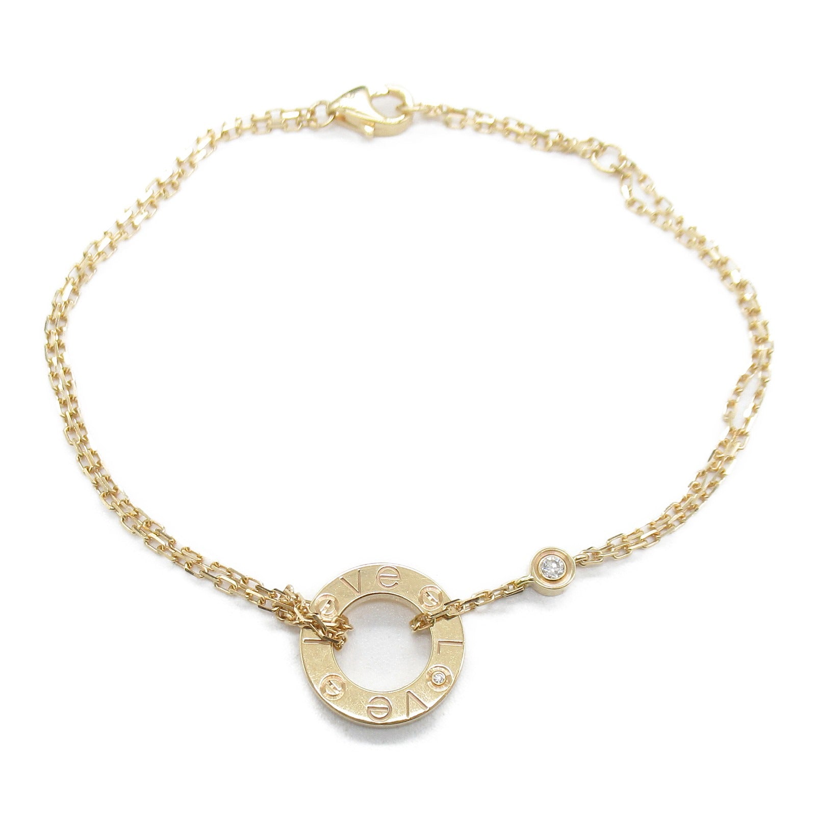 CARTIER 18K玫瑰金Love Circle Diamond Breath鑽石手鏈