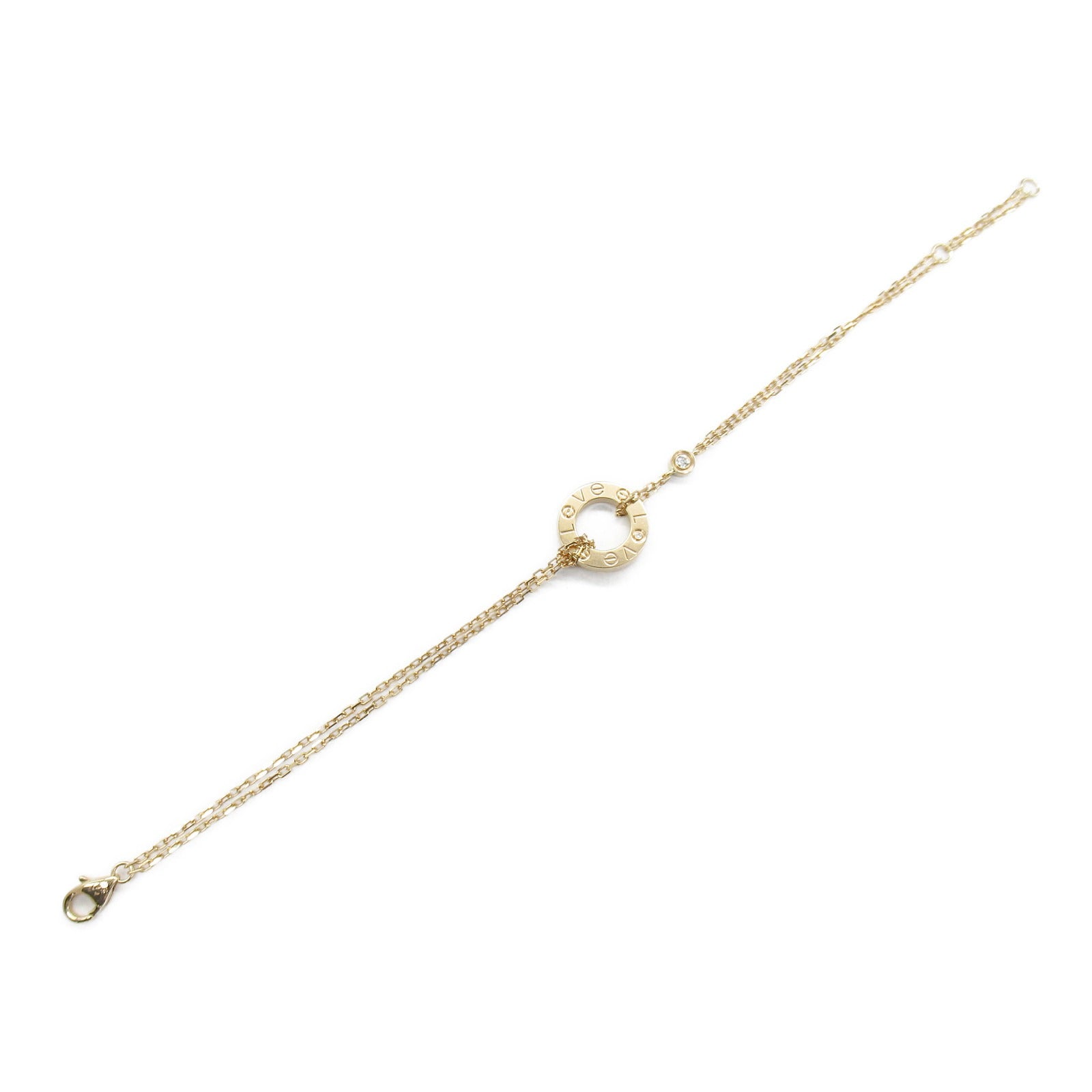 CARTIER 18K玫瑰金Love Circle Diamond Breath鑽石手鏈