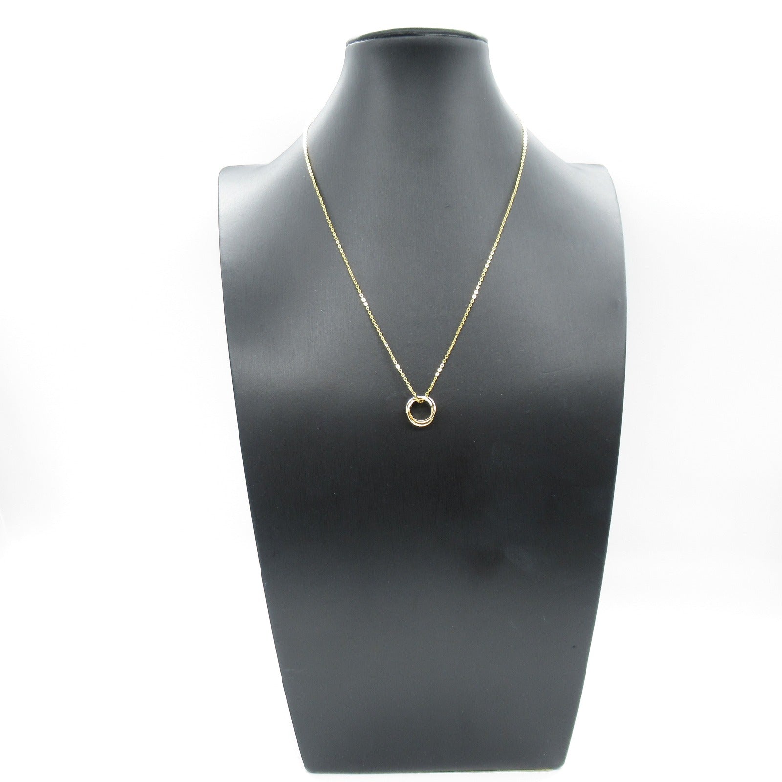 CARTIER 18K黃金/白金/玫瑰金Trinity 15P Diamond Necklace鑽石項鍊