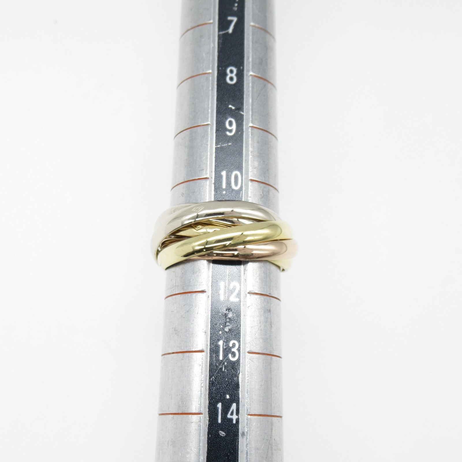CARTIER 18K黃金/白金/玫瑰金5 Consecutive Trinity Rings戒指Cartier#51/US#5.75