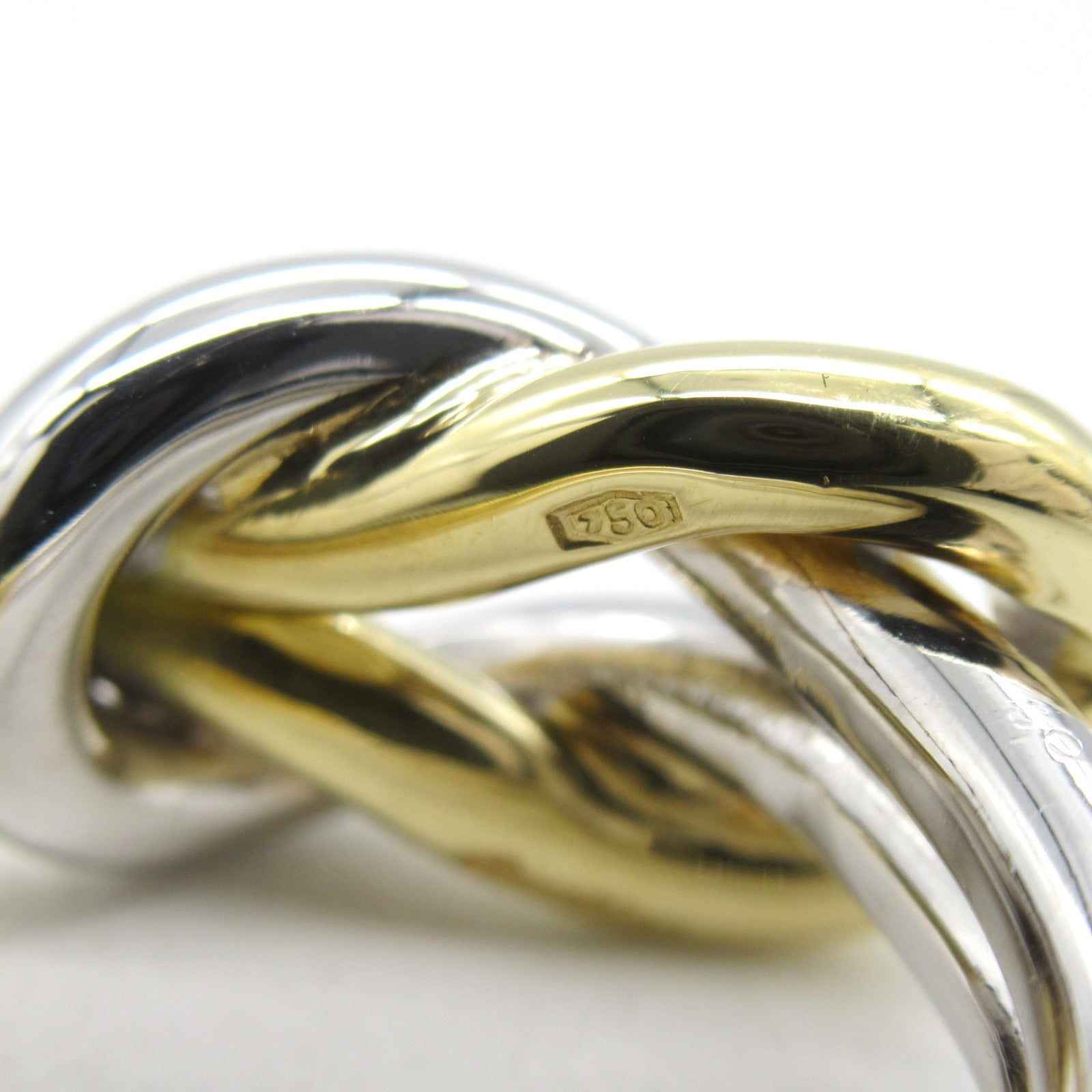 CARTIER 18K黃金18K白金Ring戒指US#4