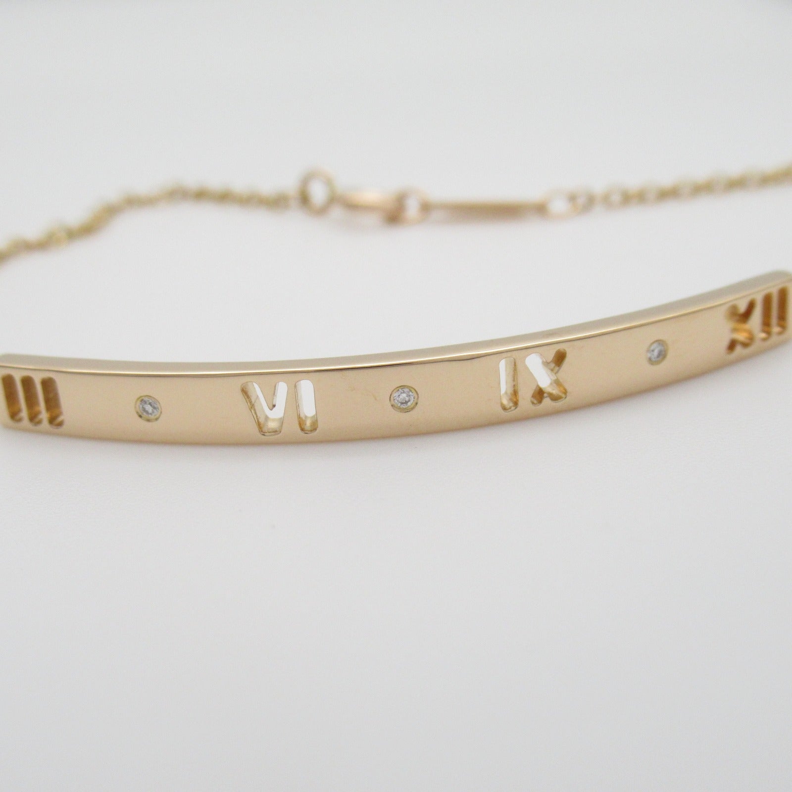 TIFFANY＆CO 【激減優惠】18K玫瑰金Atlas Pierced Bar Diamond Bracelet手鏈