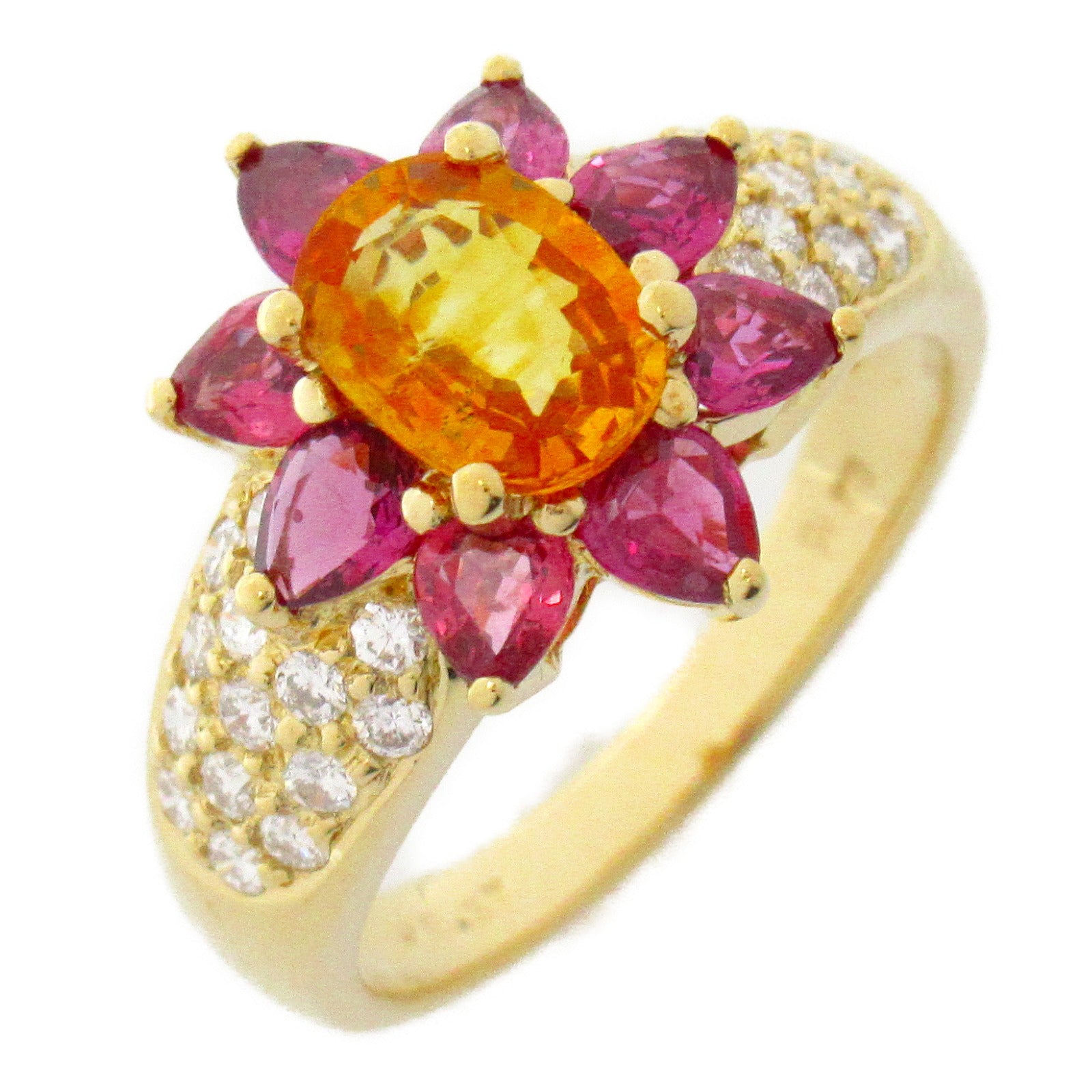 Ponte Vecchio 【激減優惠】18K黃金Ruby Diamond Ring 1.21ct紅寶石/0.37ct鑽石戒指US#6