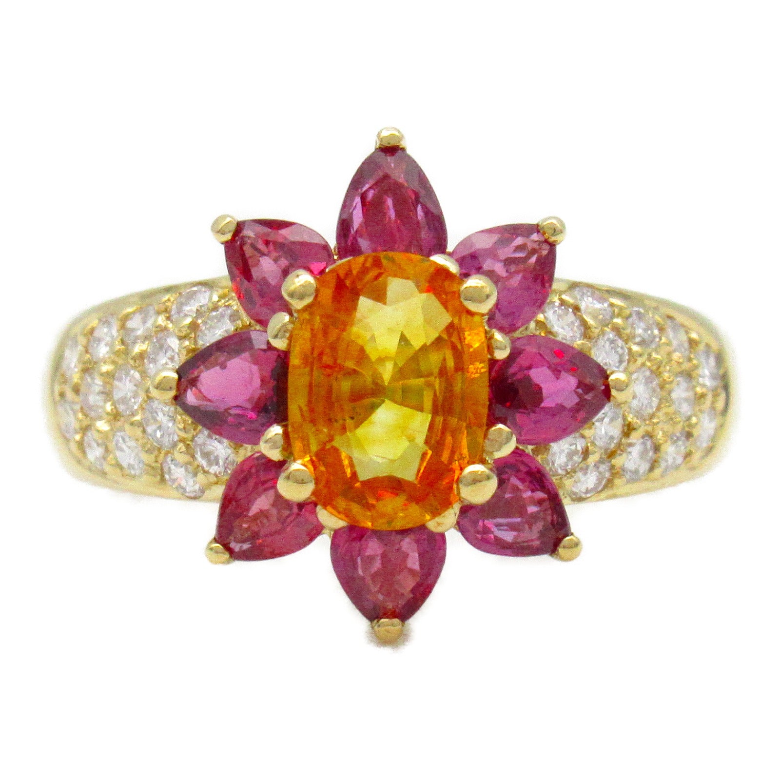 Ponte Vecchio 【激減優惠】18K黃金Ruby Diamond Ring 1.21ct紅寶石/0.37ct鑽石戒指US#6
