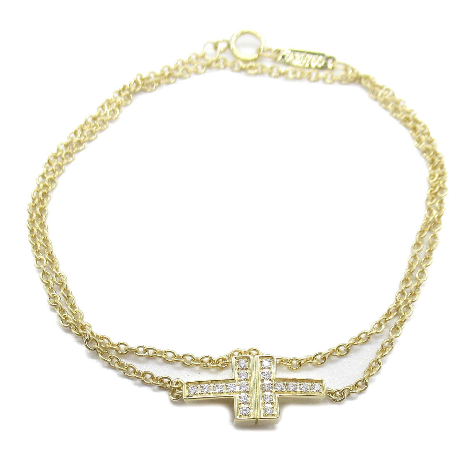 TIFFANY＆CO 【激減優惠】18K黃金T Diamond Double Chain Bracelet鑽石手鏈
