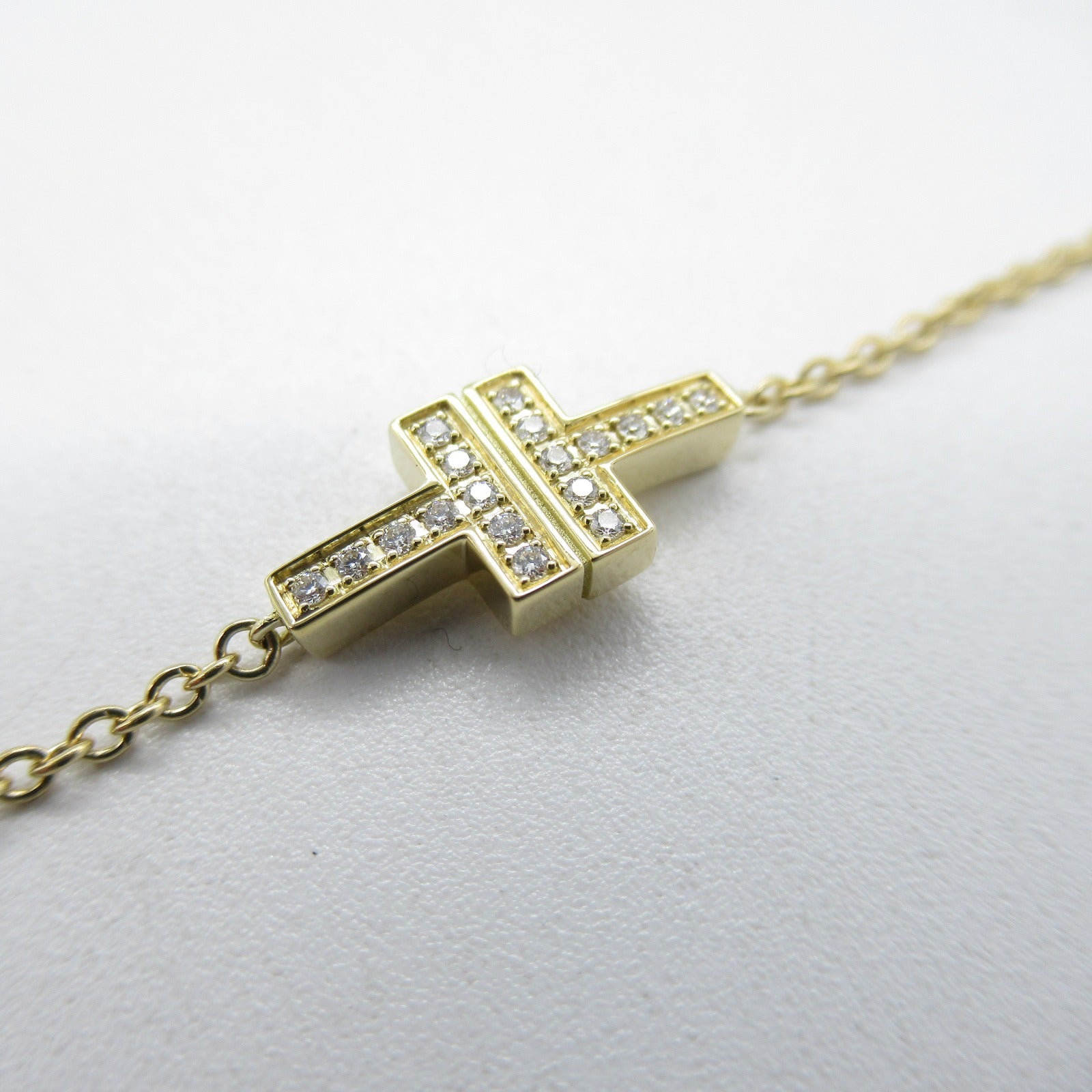 TIFFANY＆CO 【激減優惠】18K黃金T Diamond Double Chain Bracelet鑽石手鏈