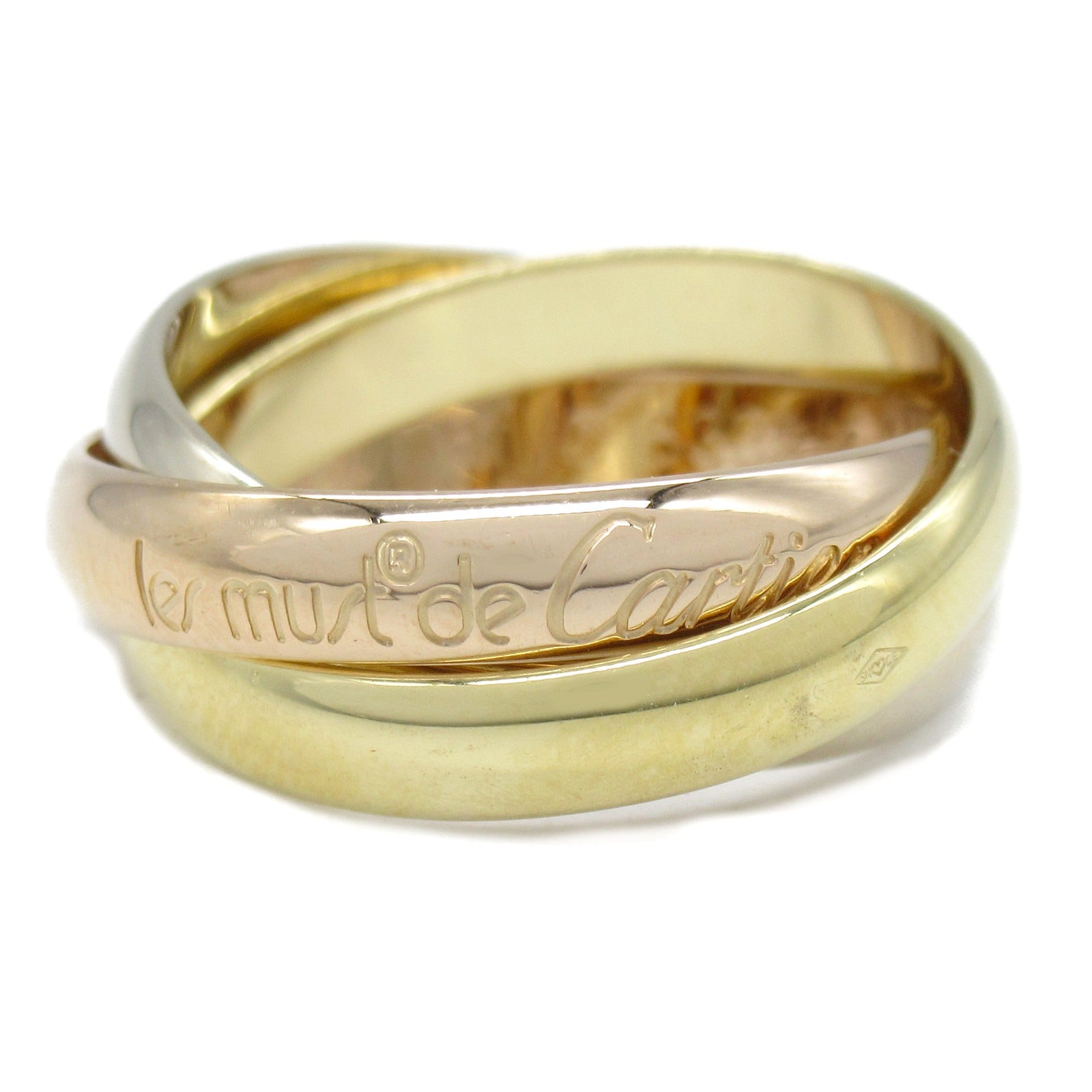 CARTIER 18K黃金/白金/玫瑰金Trinity Ring戒指Cartier#51/US#5.5