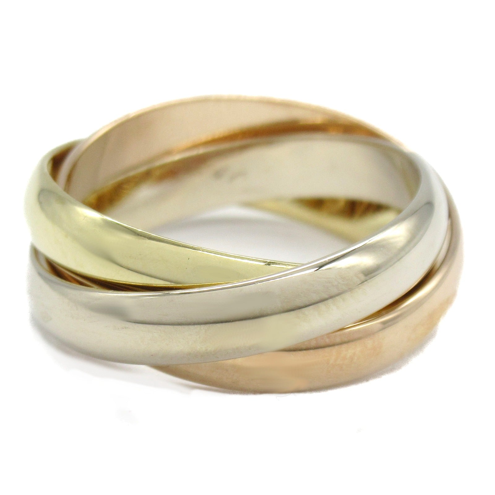CARTIER 18K黃金/白金/玫瑰金Trinity Ring戒指Cartier#51/US#5.5