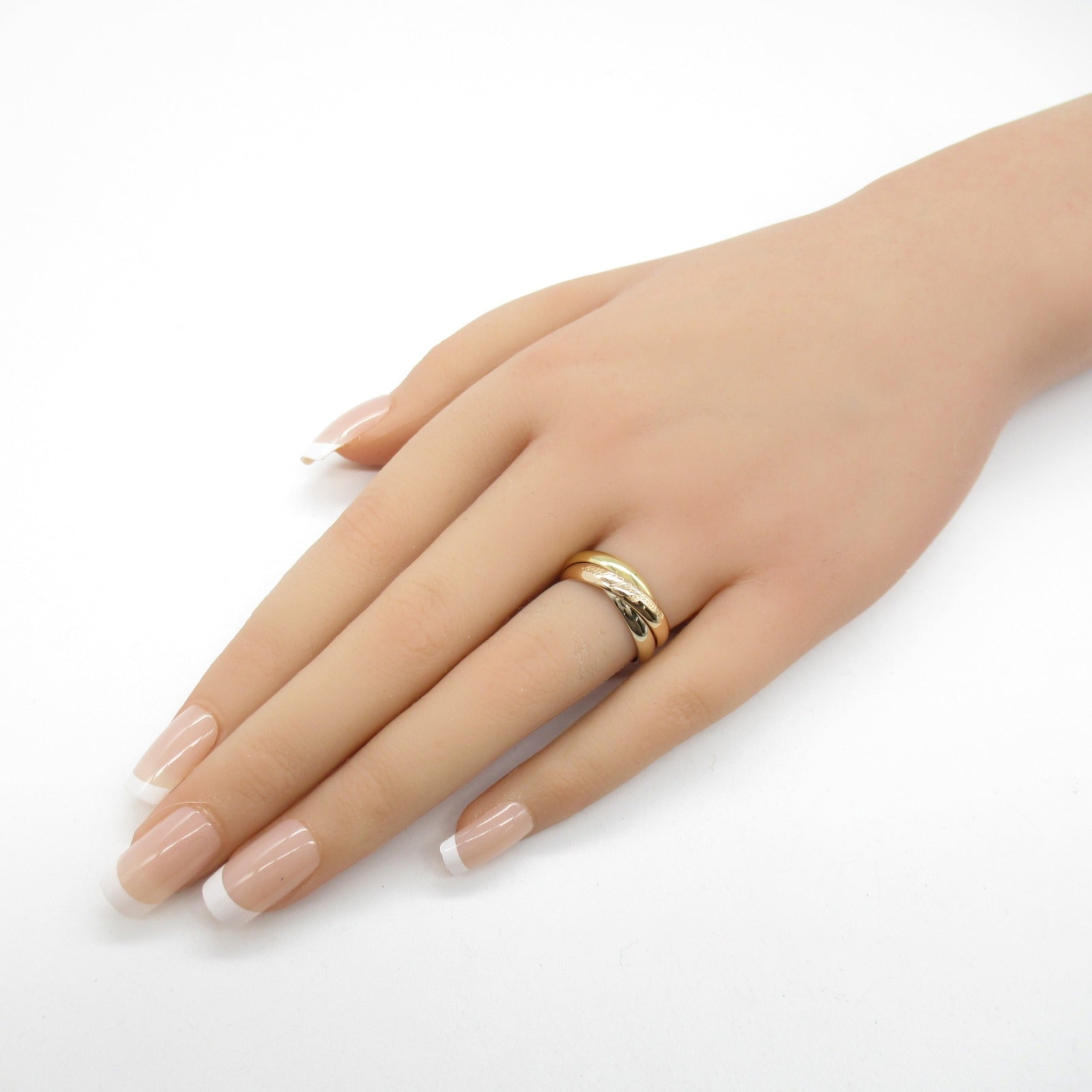 CARTIER 18K黃金/白金/玫瑰金Trinity Ring戒指Cartier#51/US#5.5