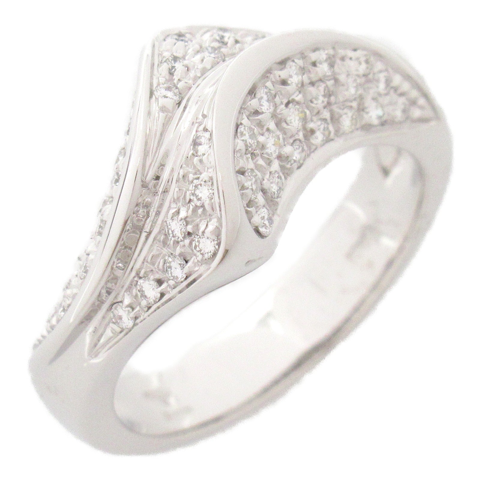 Damiani 18K白金Diamond Ring鑽石戒指US#7