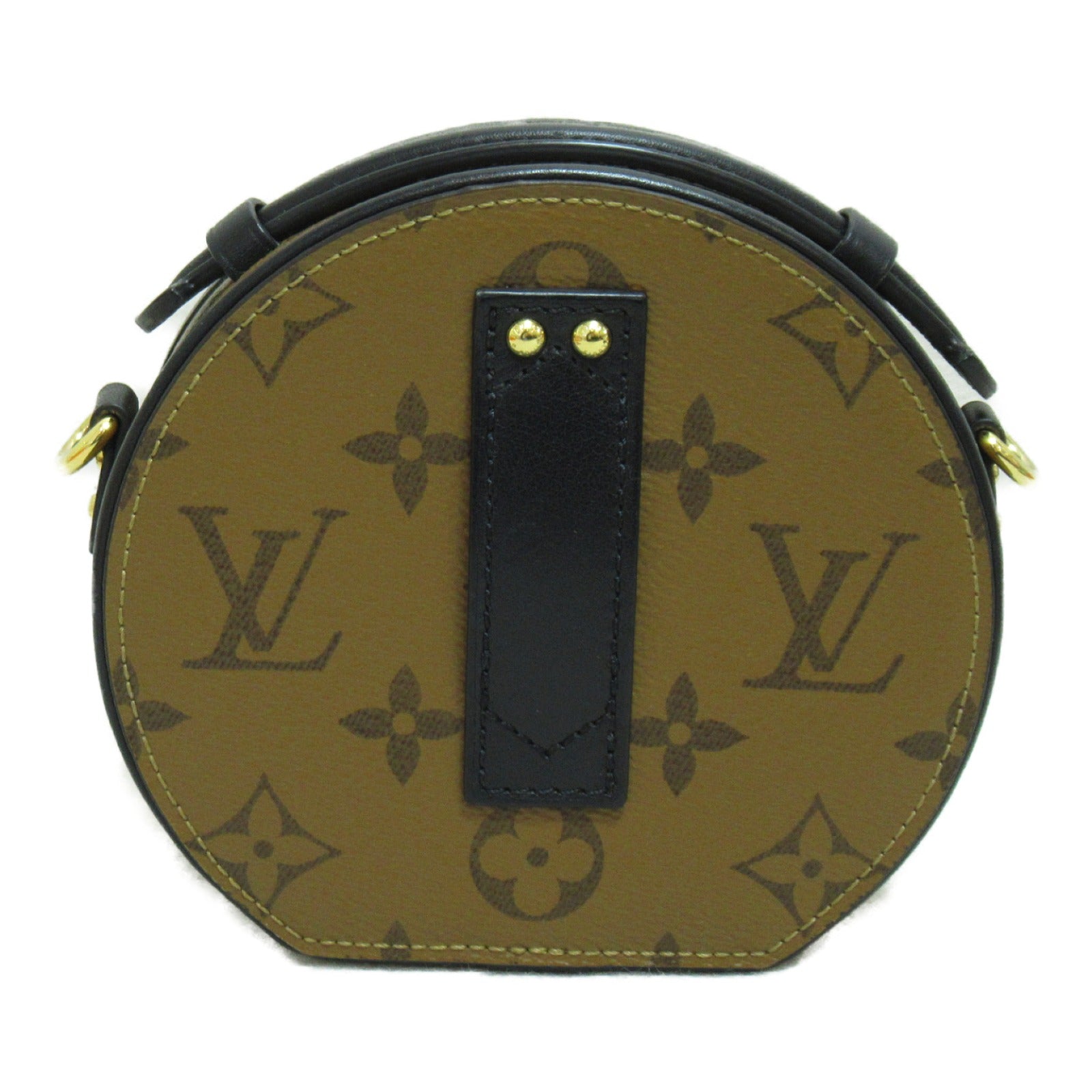 LOUIS VUITTON Monogram Reverse Mini Boite Chapeau 2 Way Bag金扣手挽肩背兩用袋啡色