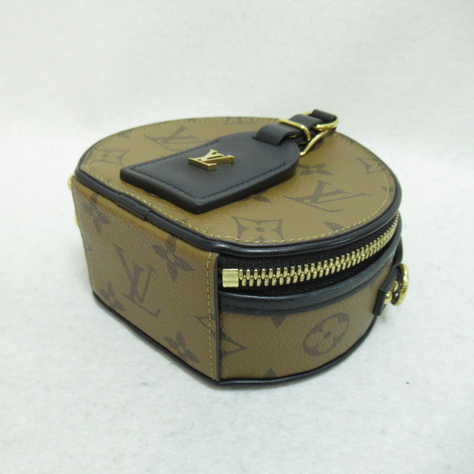 LOUIS VUITTON Monogram Reverse Mini Boite Chapeau 2 Way Bag金扣手挽肩背兩用袋啡色