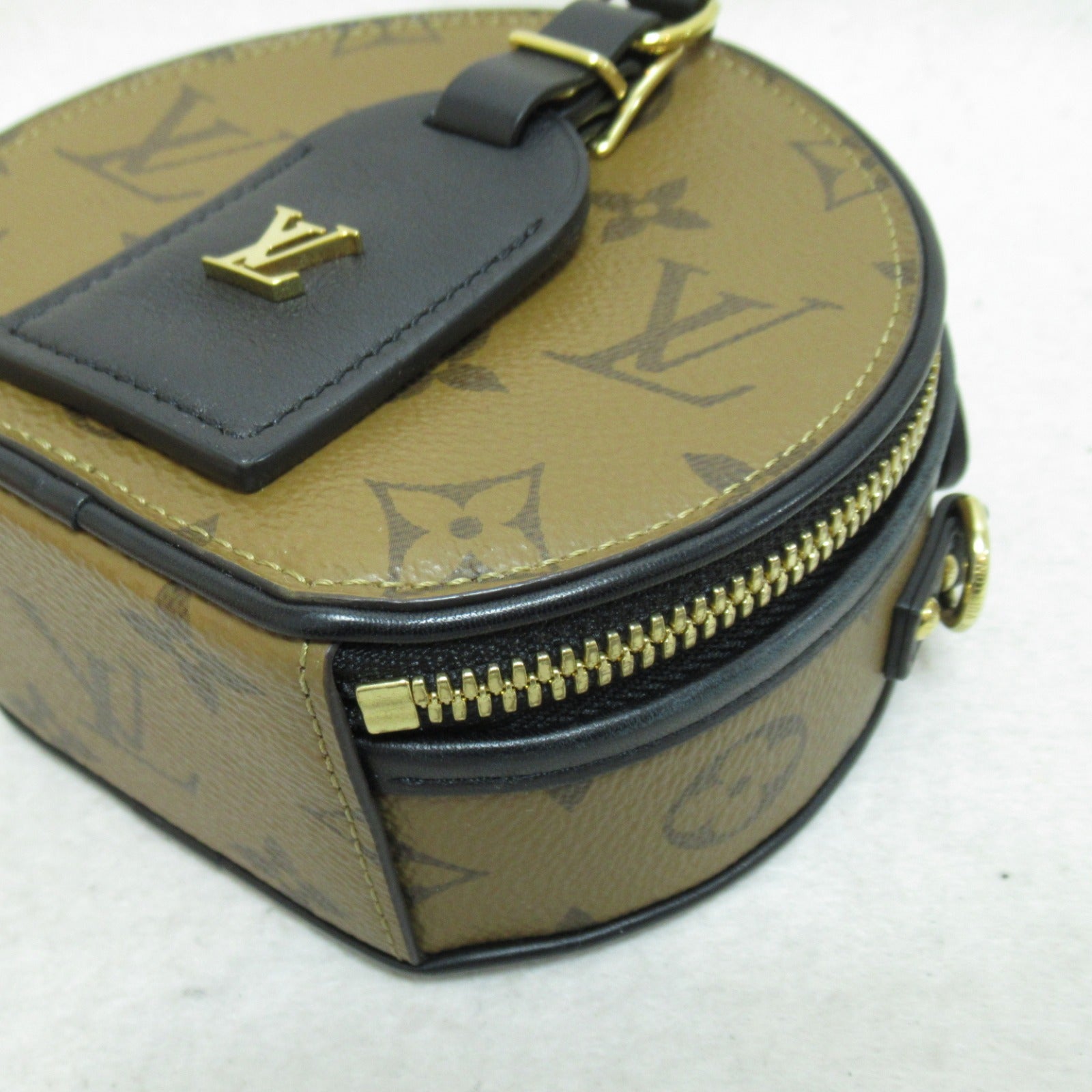 LOUIS VUITTON Monogram Reverse Mini Boite Chapeau 2 Way Bag金扣手挽肩背兩用袋啡色