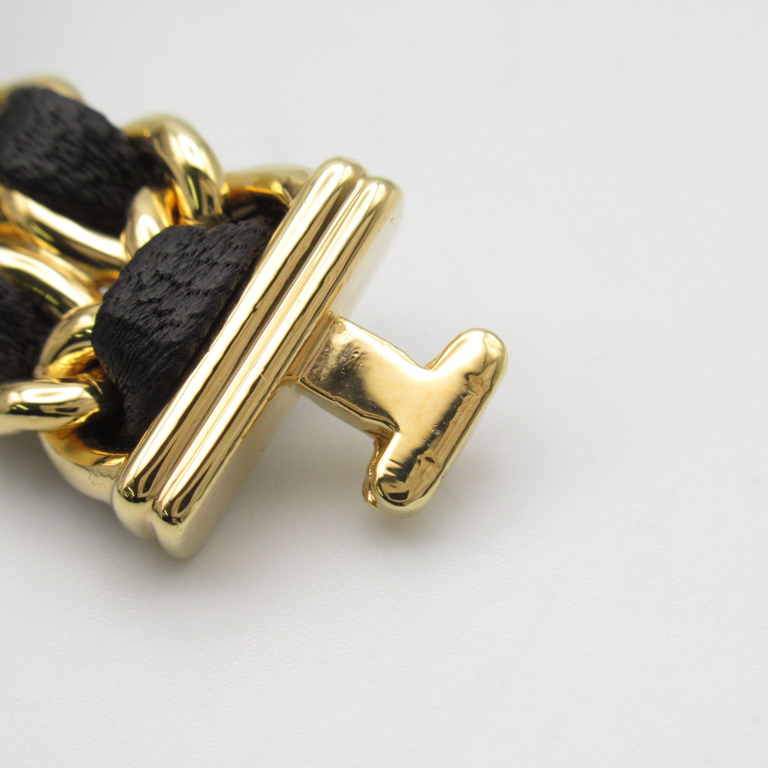 CHANEL 【激減優惠】Premiere L鍍金/皮革手錶石英機芯黑色#16cm