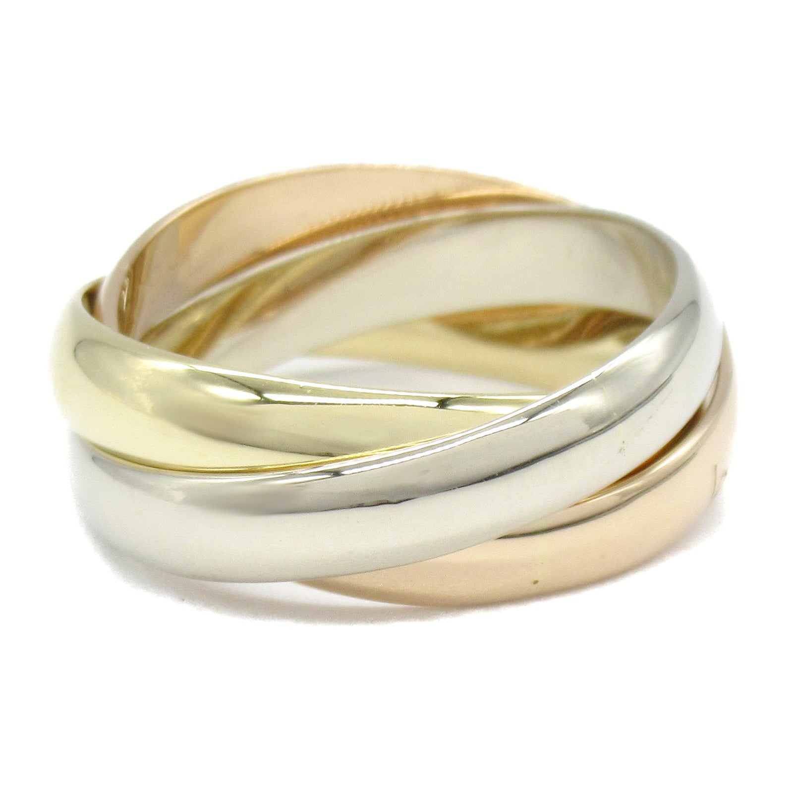 CARTIER 【激減優惠】18K黃金/白金/玫瑰金Trinity戒指Cartier#51/US#5.75