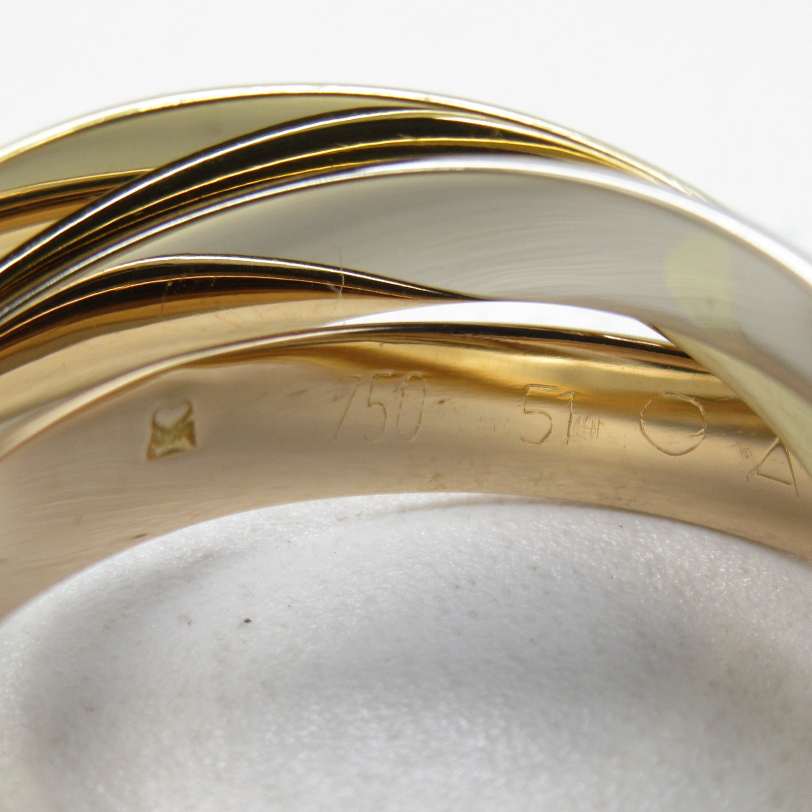 CARTIER 【激減優惠】18K黃金/白金/玫瑰金Trinity戒指Cartier#51/US#5.75