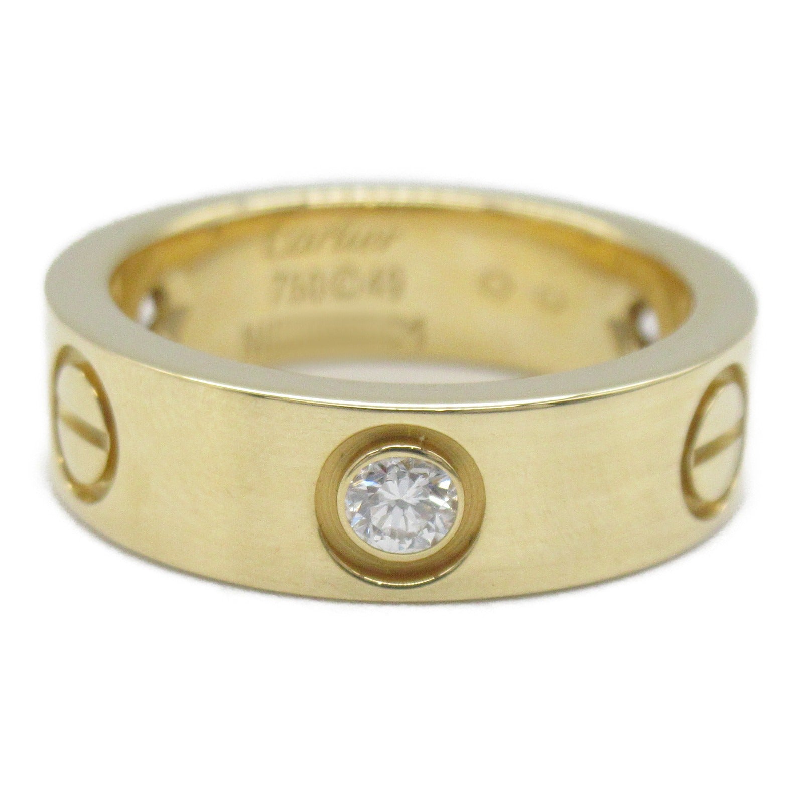 CARTIER 18K黃金Love Ring 3P Diamond Ring戒指Cartier#49/US#5
