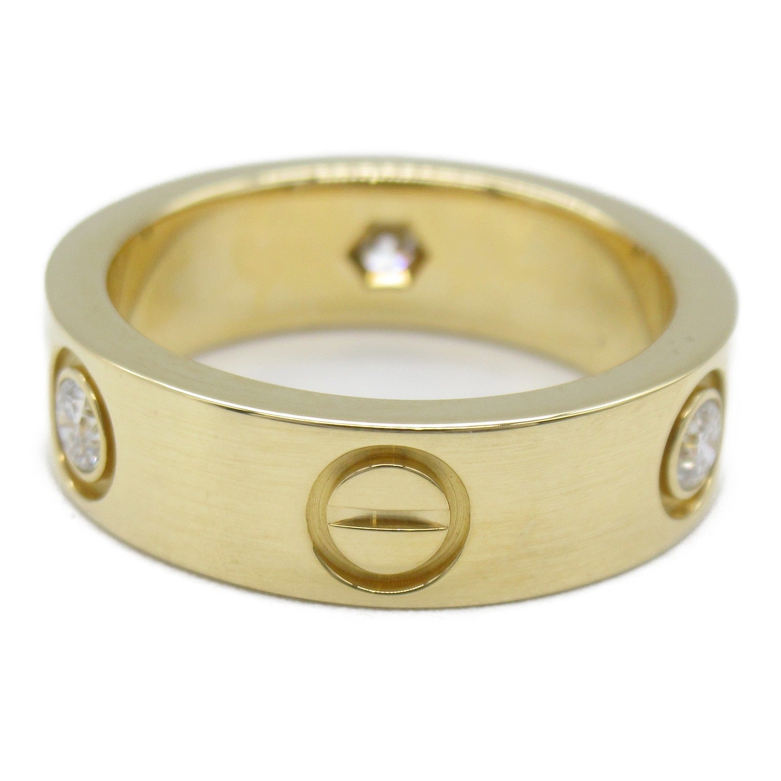 CARTIER 18K黃金Love Ring 3P Diamond Ring戒指Cartier#49/US#5