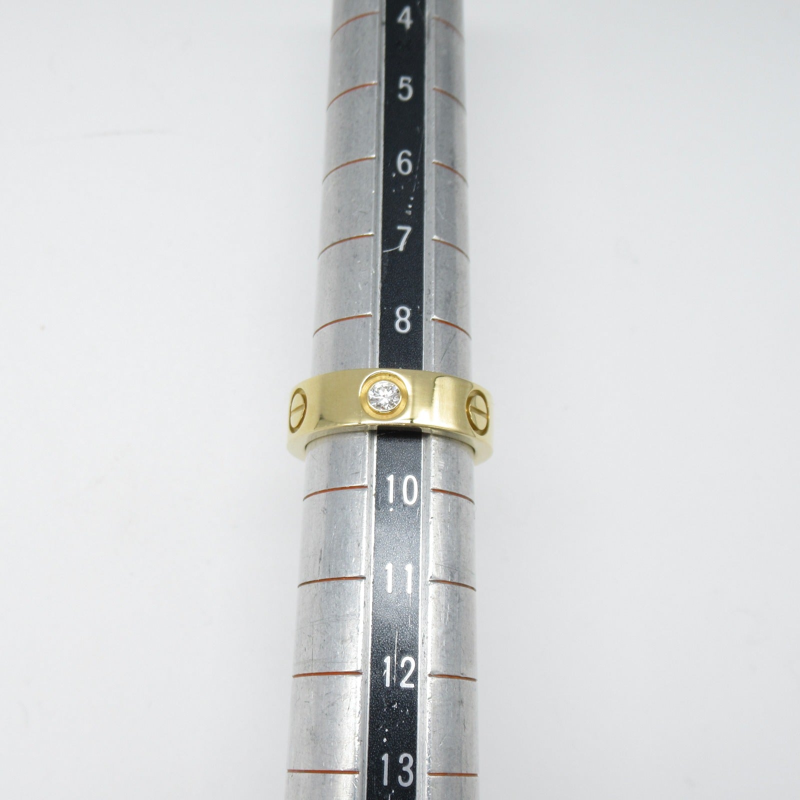 CARTIER 18K黃金Love Ring 3P Diamond Ring戒指Cartier#49/US#5