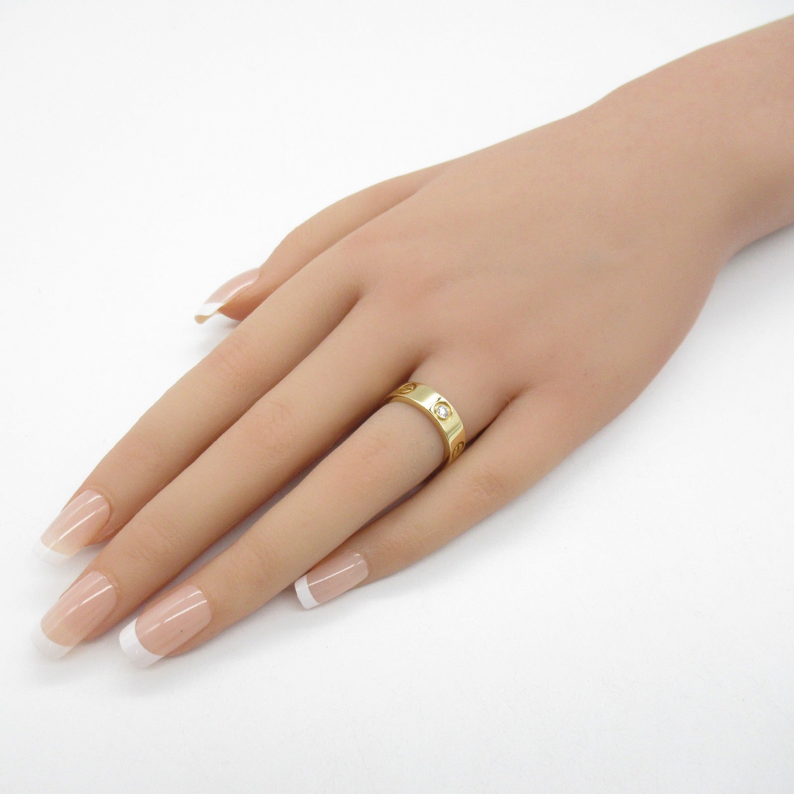 CARTIER 18K黃金Love Ring 3P Diamond Ring戒指Cartier#49/US#5