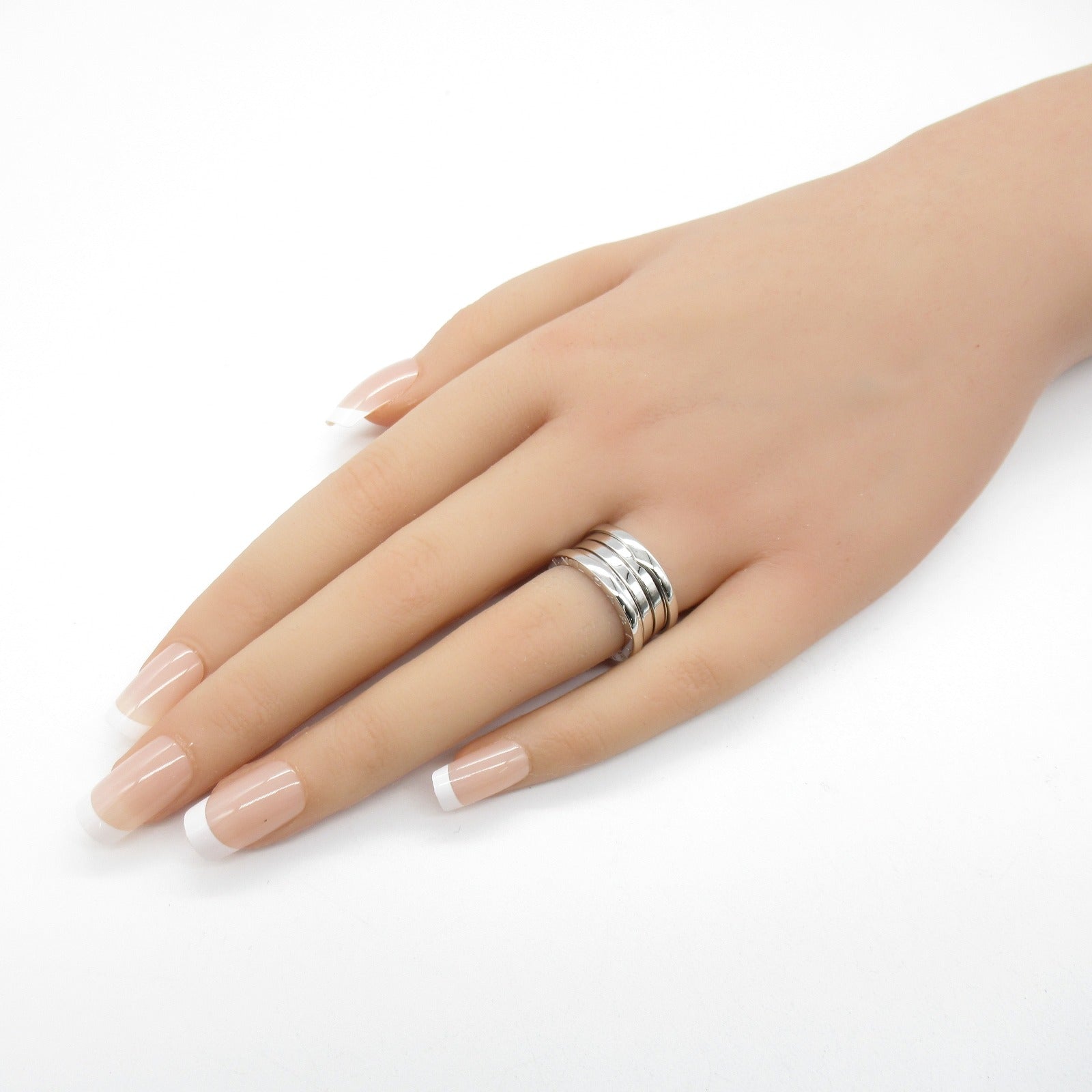 BVLGARI 18K白金B-zero1 4 Band Ring戒指US#4.75/Bvlgari#50