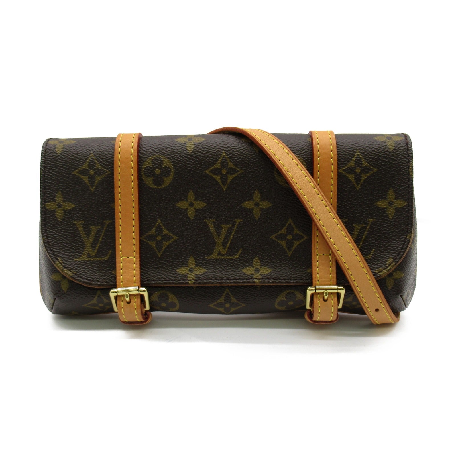 LOUIS VUITTON 【激減優惠】Monogram Pochette Marelle金扣腰包啡色