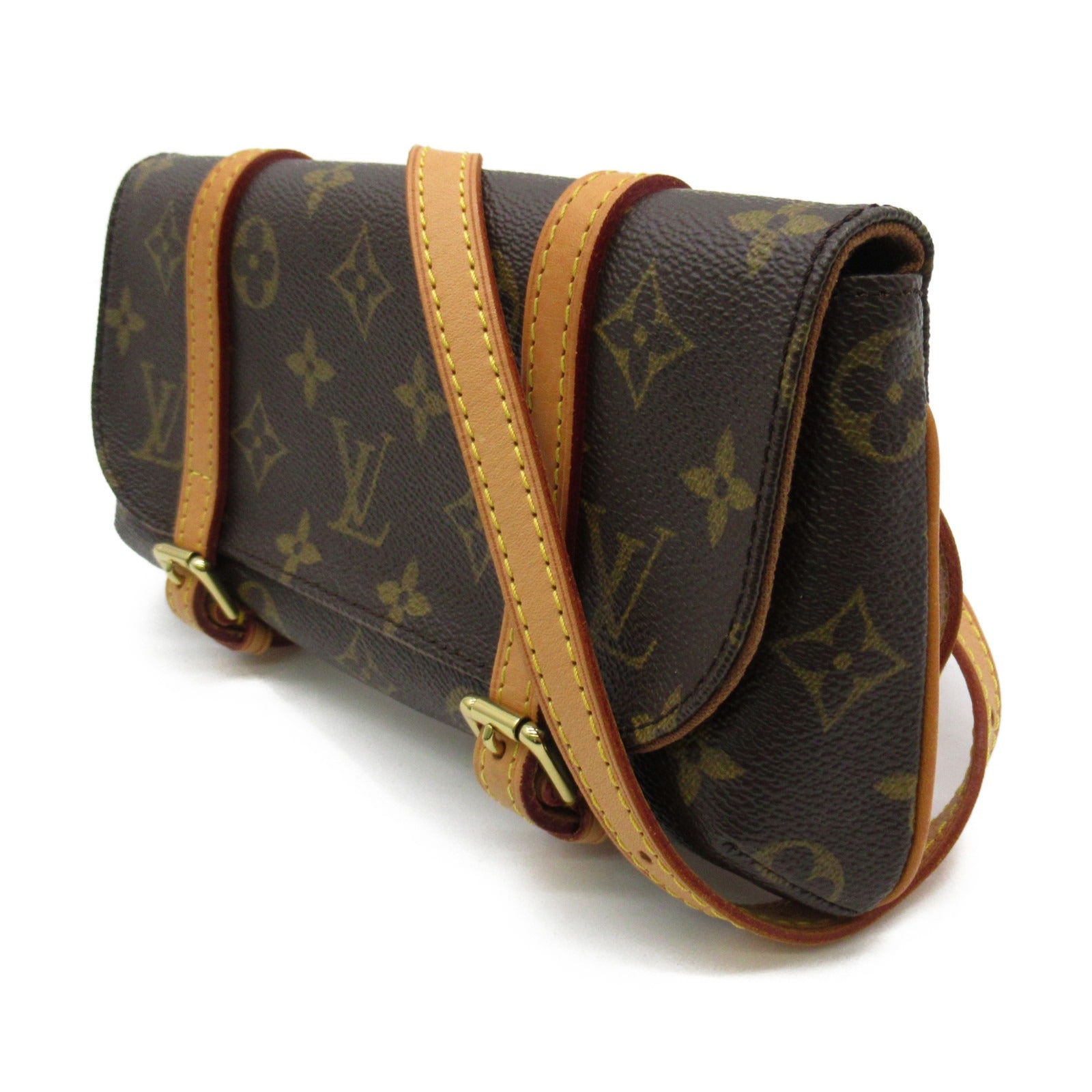 LOUIS VUITTON 【激減優惠】Monogram Pochette Marelle金扣腰包啡色