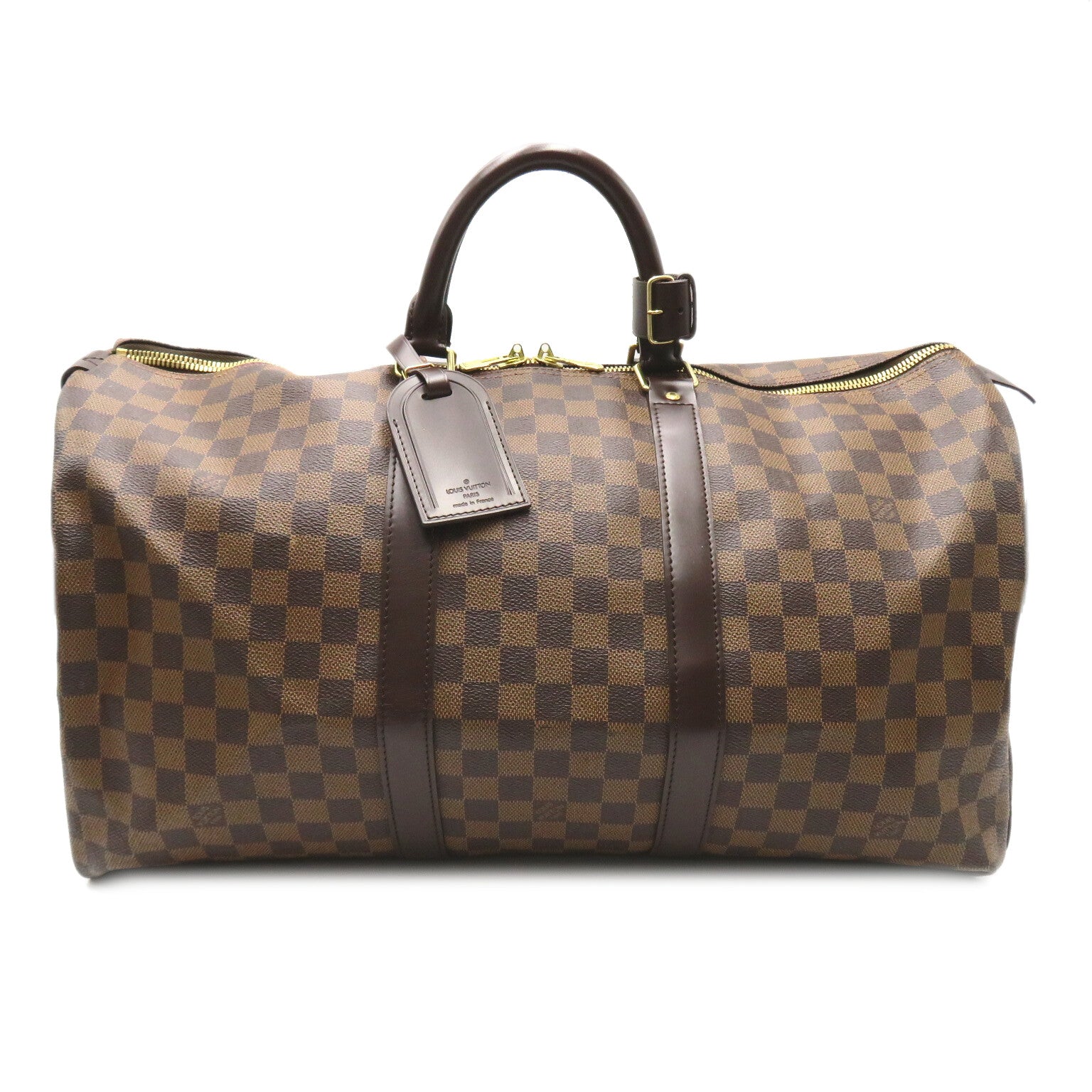 LOUIS VUITTON 【激減優惠】Damier Keepall 50金扣波士頓包啡色
