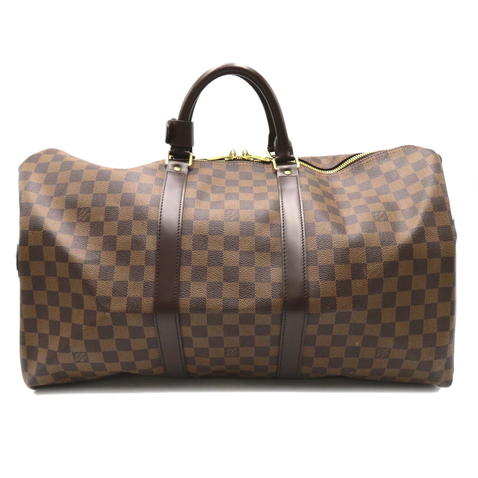 LOUIS VUITTON 【激減優惠】Damier Keepall 50金扣波士頓包啡色